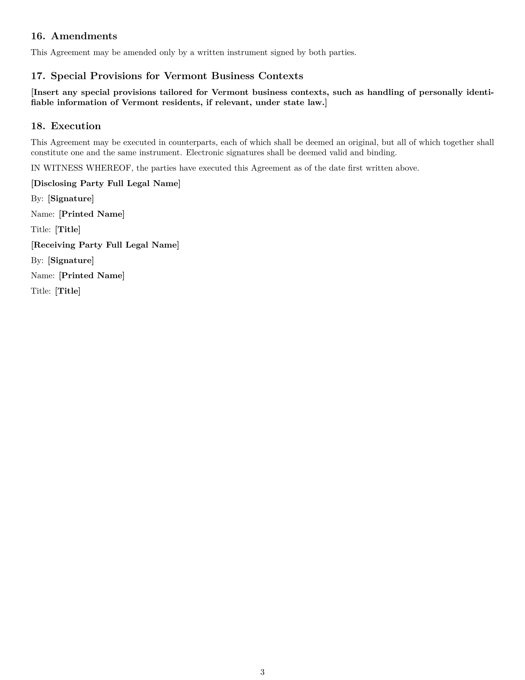 Preview page 3 of Free Vermont mutual nda template