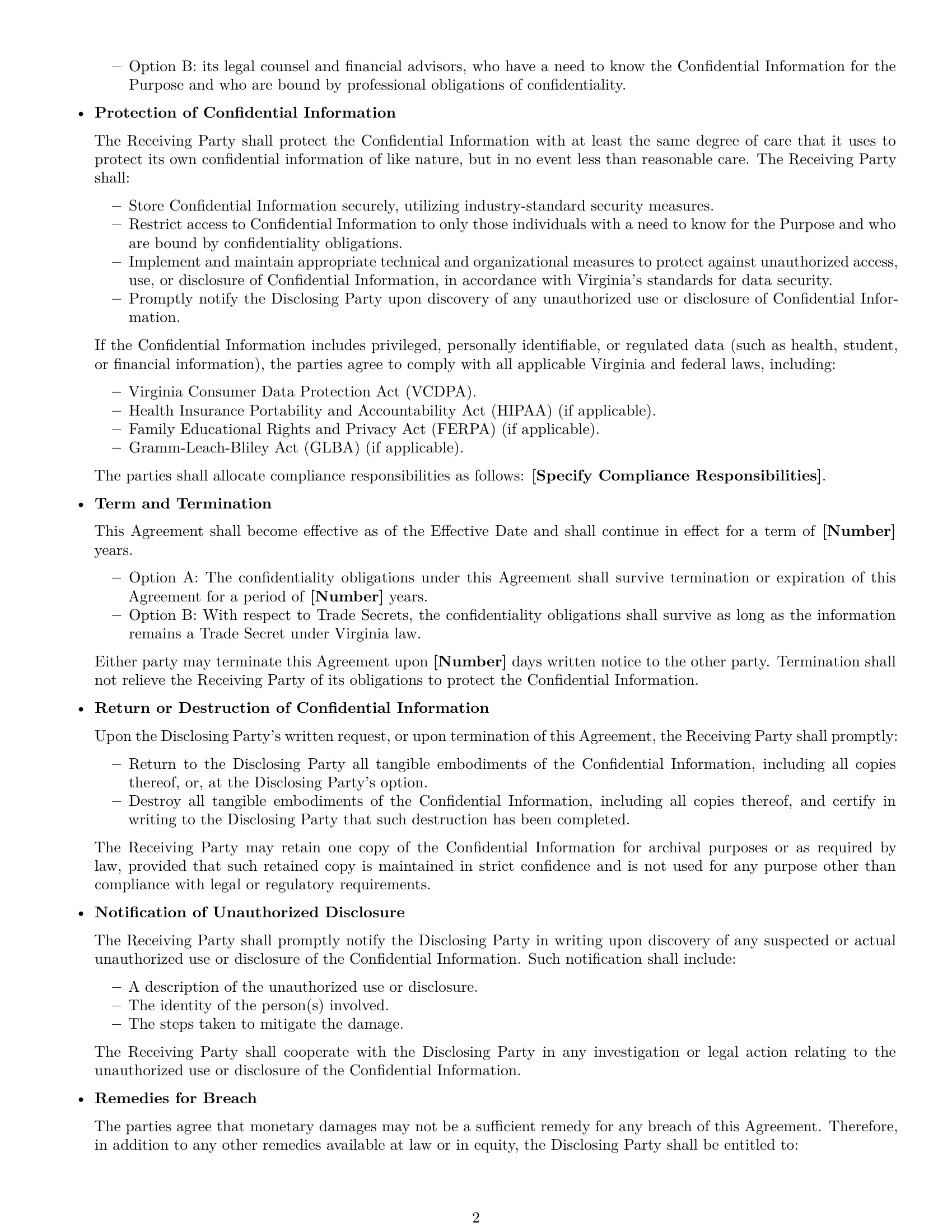 Preview page 2 of Free Virginia mutual nda template