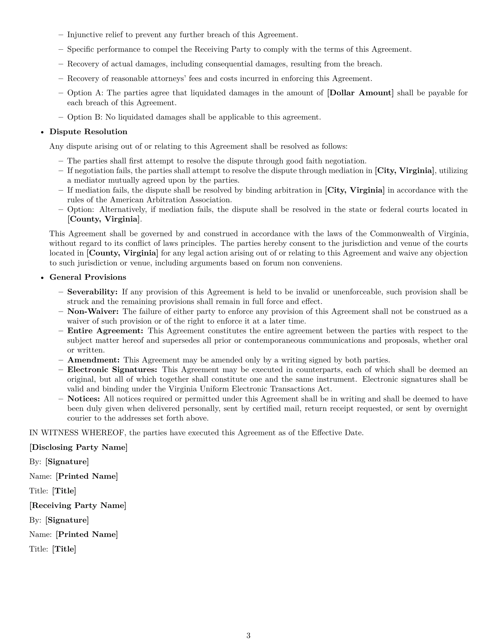 Preview page 3 of Free Virginia mutual nda template