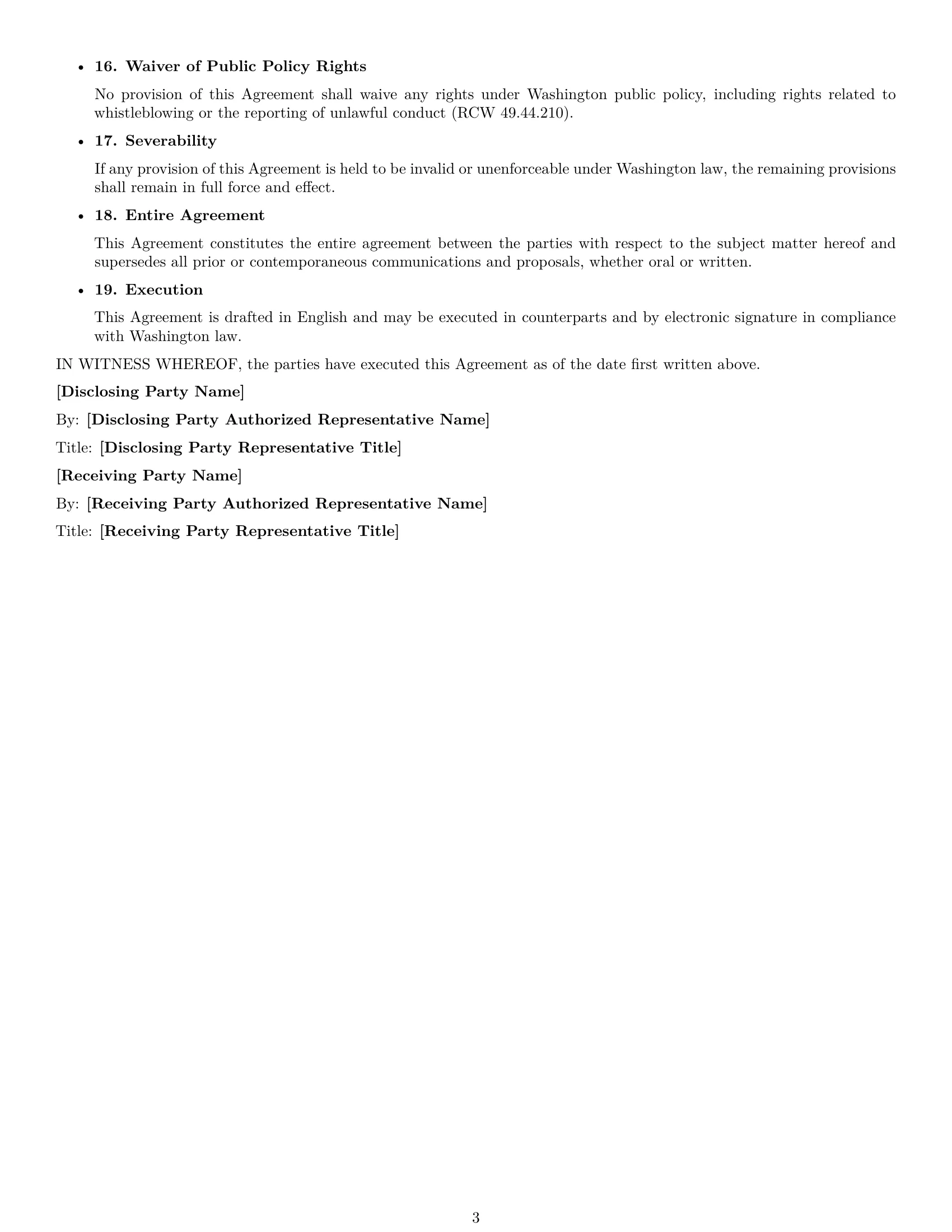 Preview page 3 of Free Washington mutual nda template