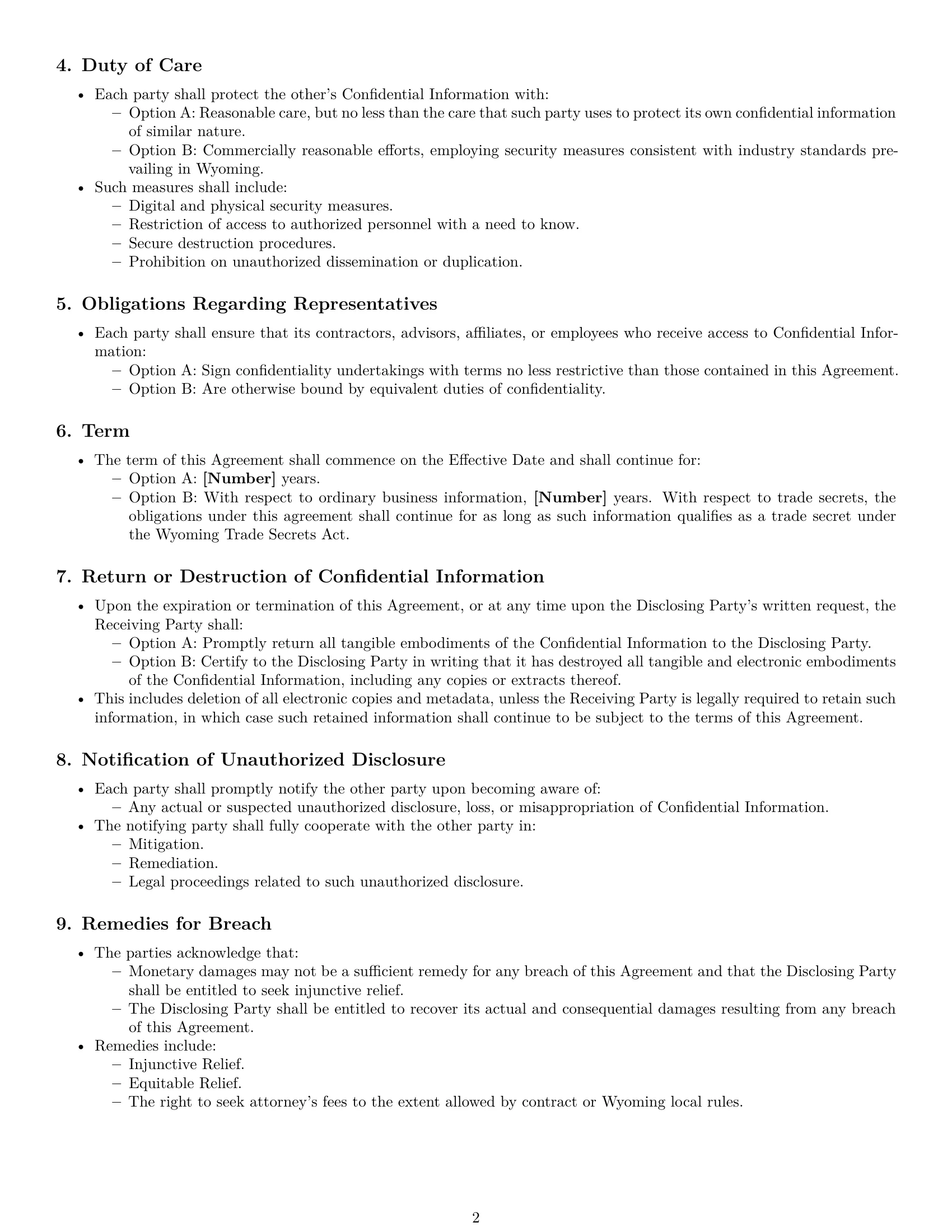 Preview page 2 of Free Wyoming mutual nda template