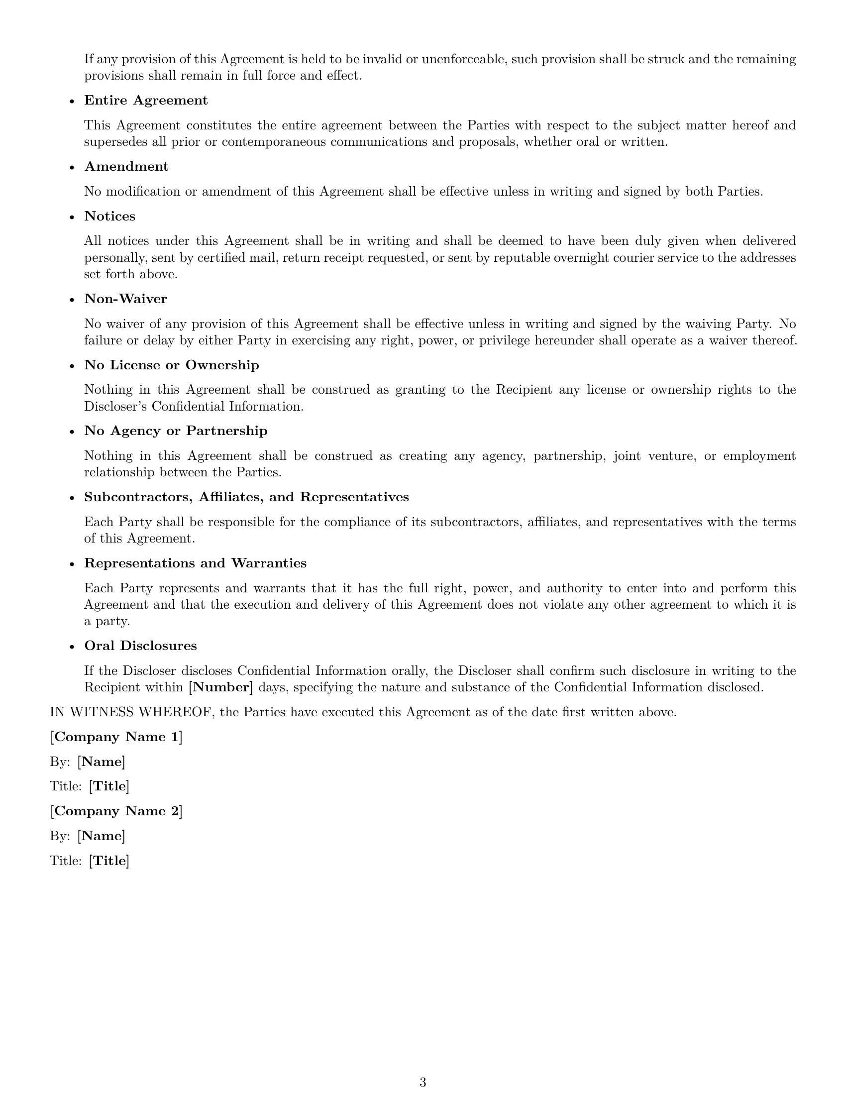 Preview page 3 of Free Florida mutual nda template
