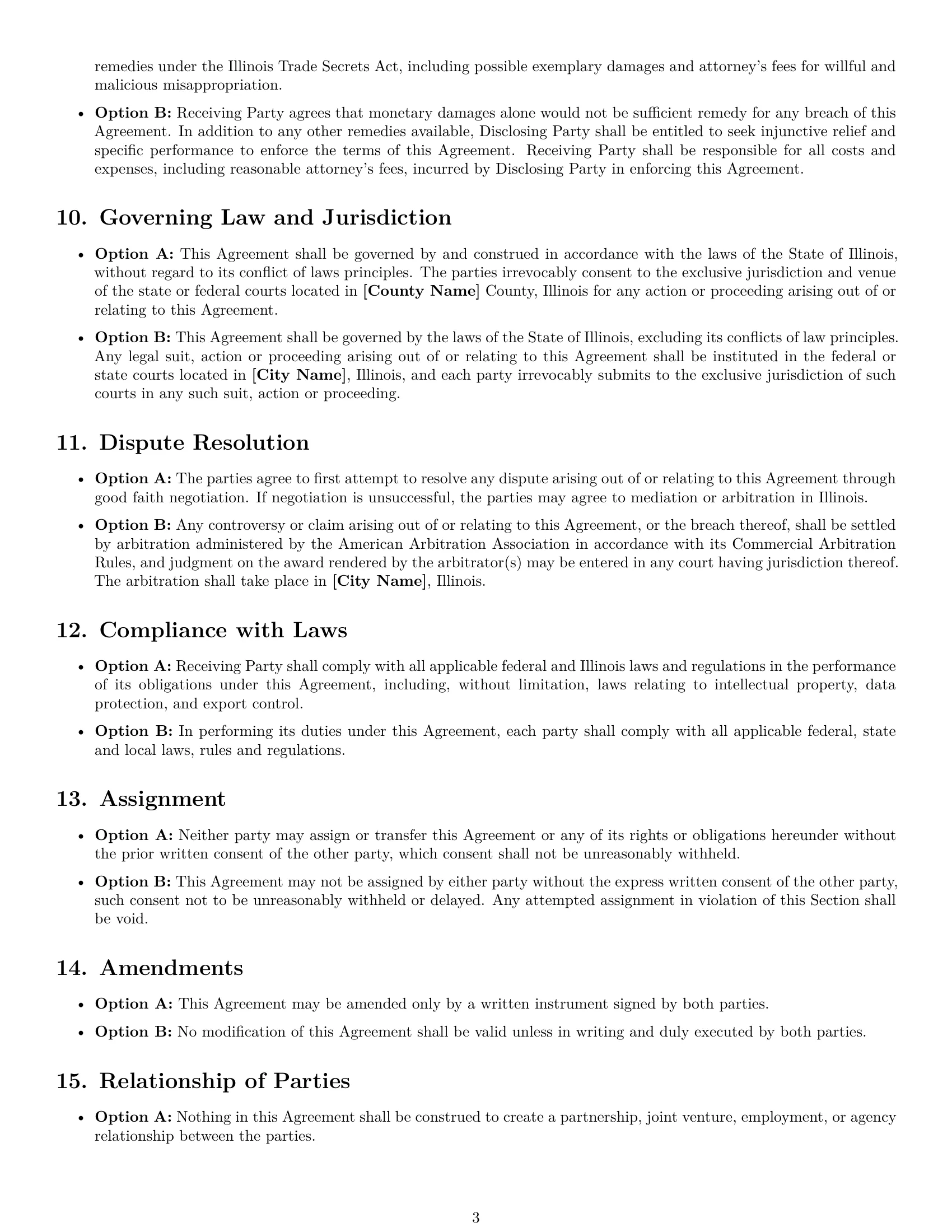 Preview page 3 of Free Illinois supplier nda template