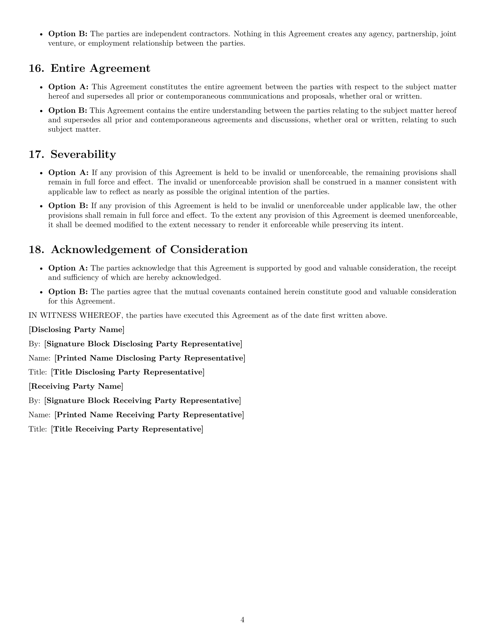Preview page 4 of Free Illinois supplier nda template