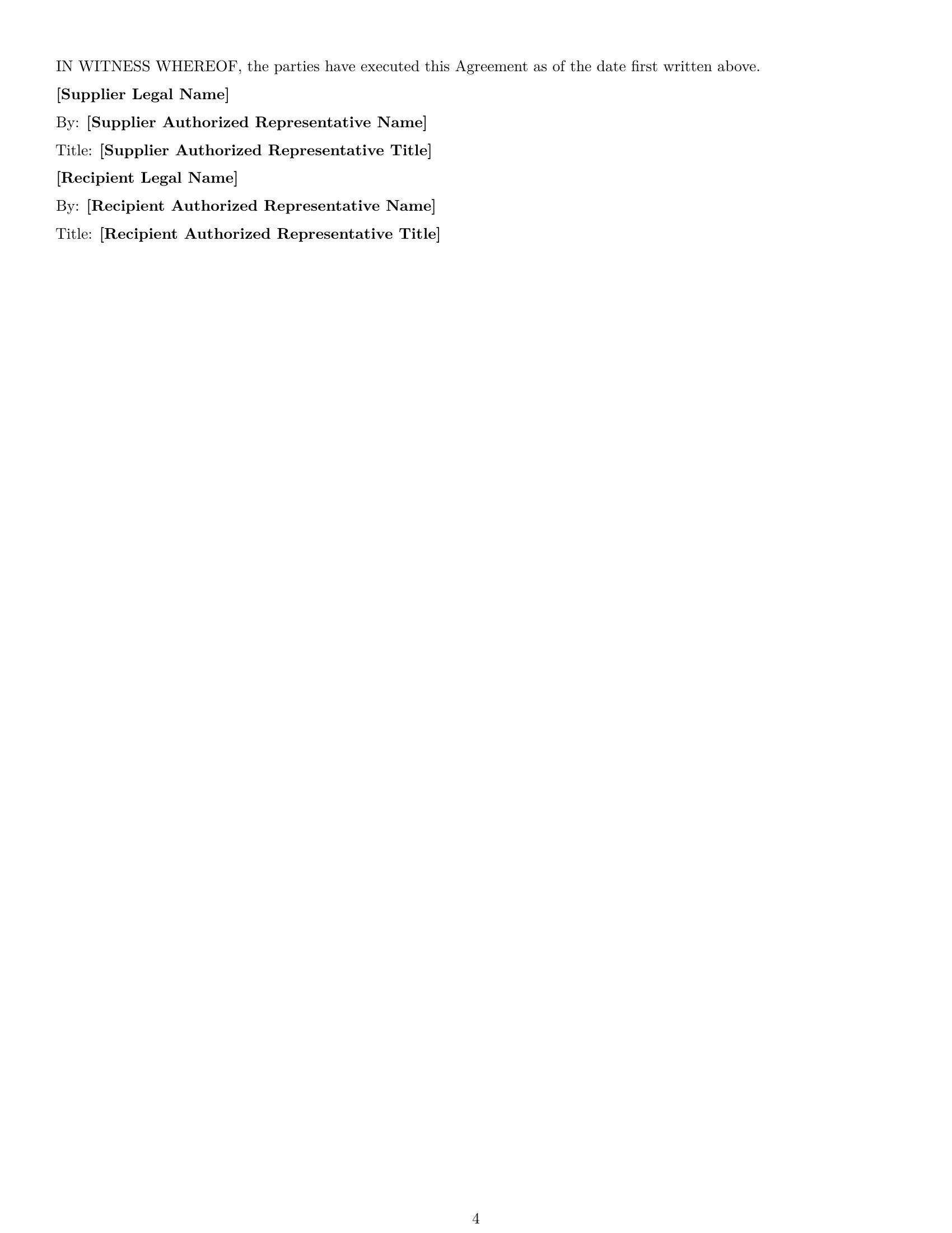 Preview page 4 of Free Ohio supplier nda template