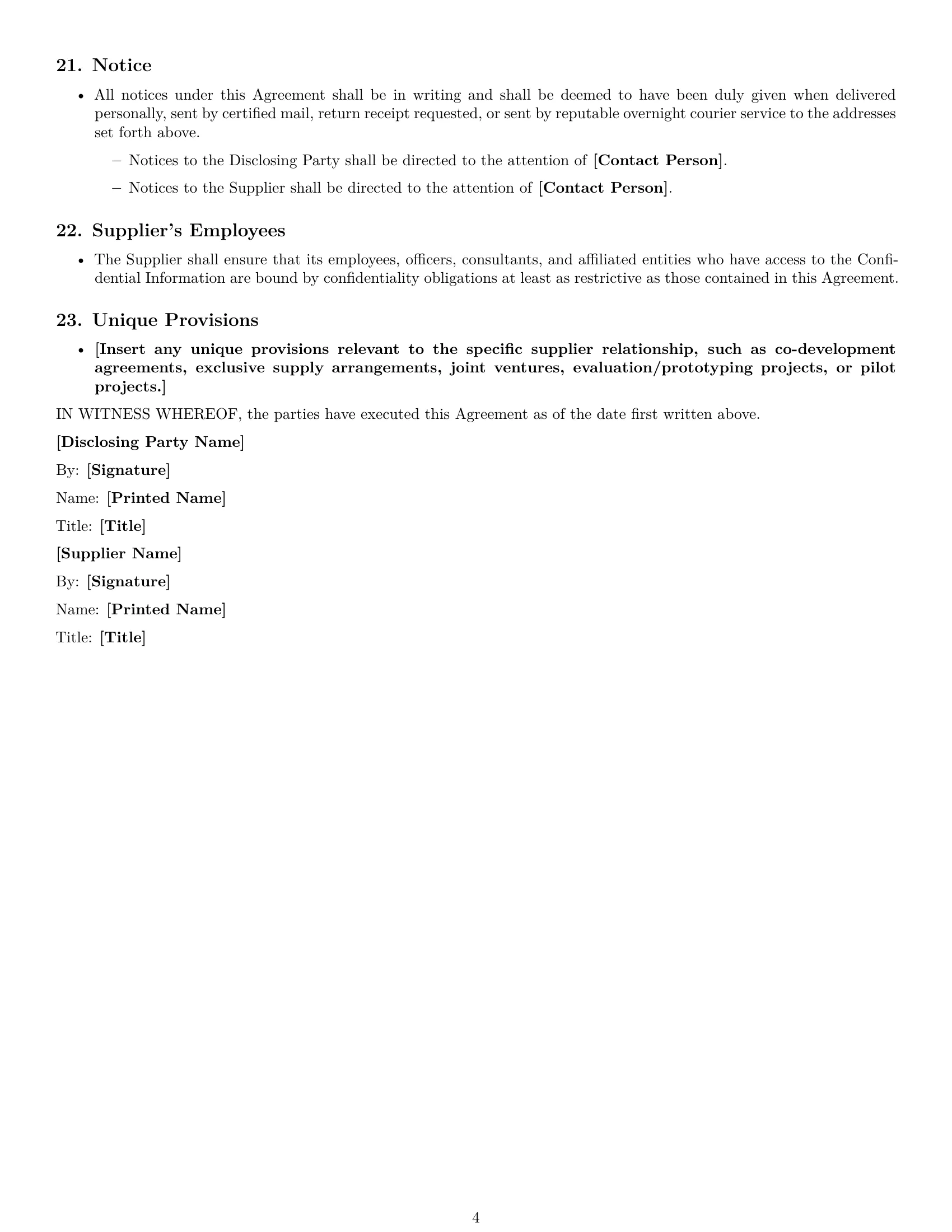 Preview page 4 of Free Pennsylvania supplier nda template