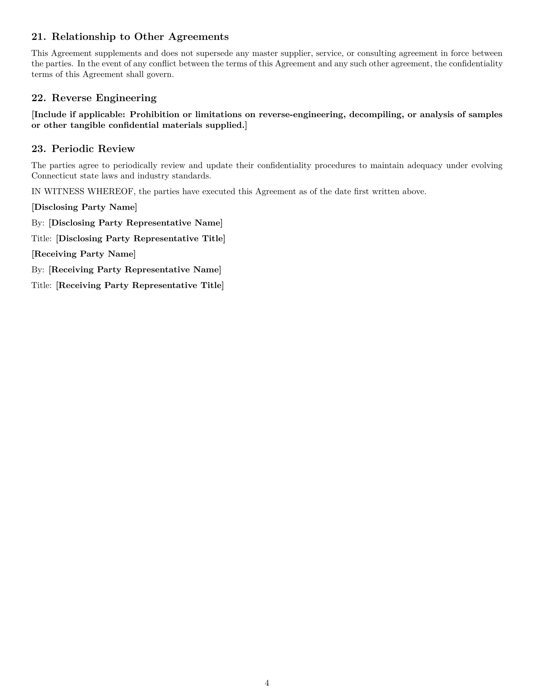 Preview page 4 of Free Connecticut supplier nda template