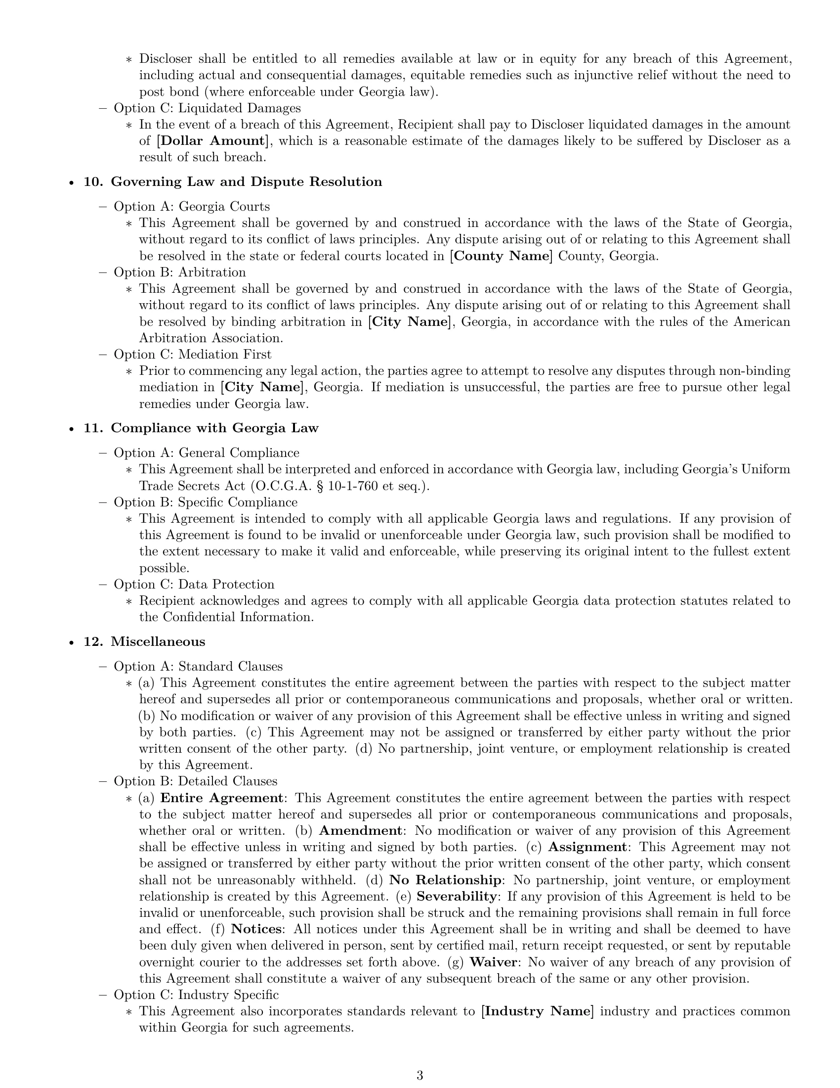 Preview page 3 of Free Georgia investor nda template