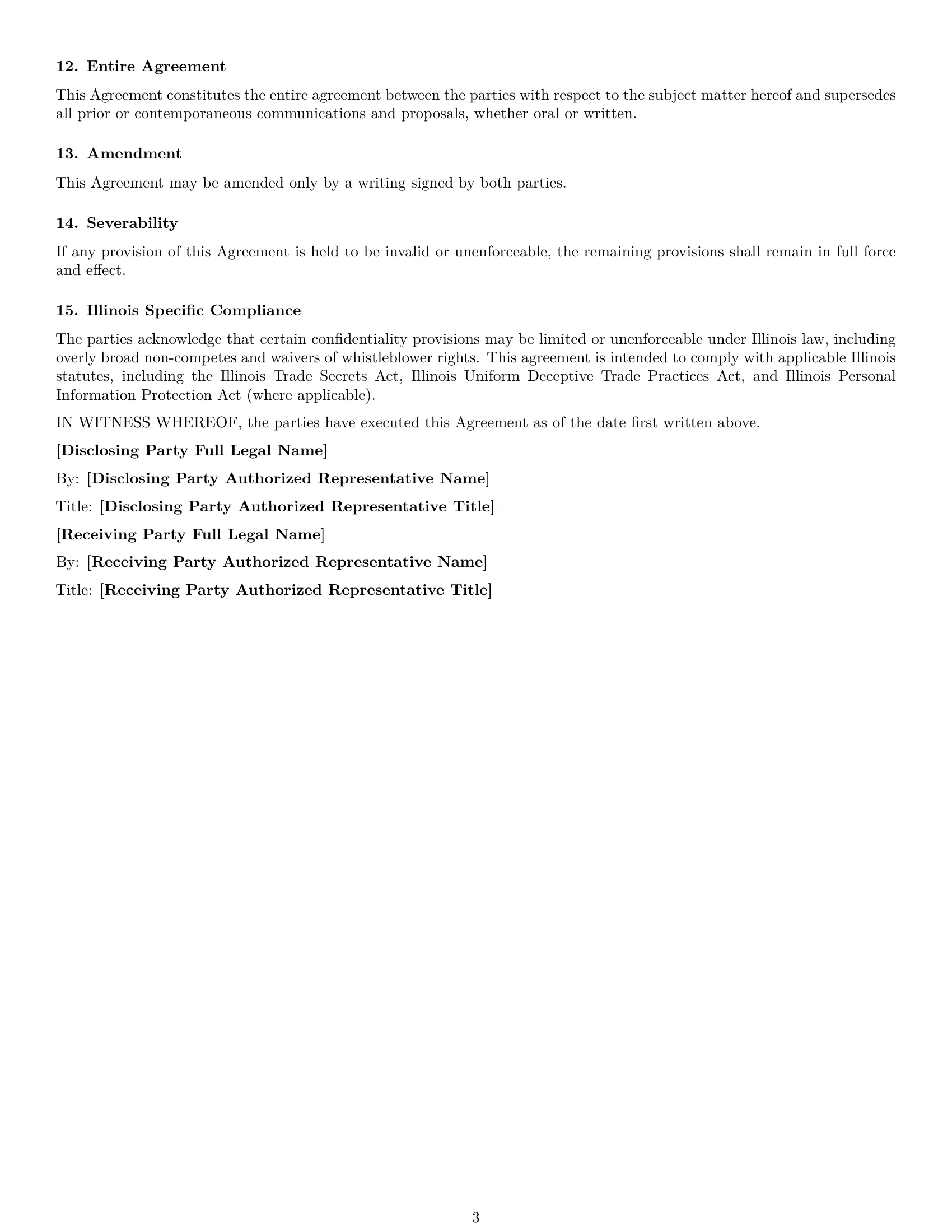 Preview page 3 of Free Illinois investor nda template