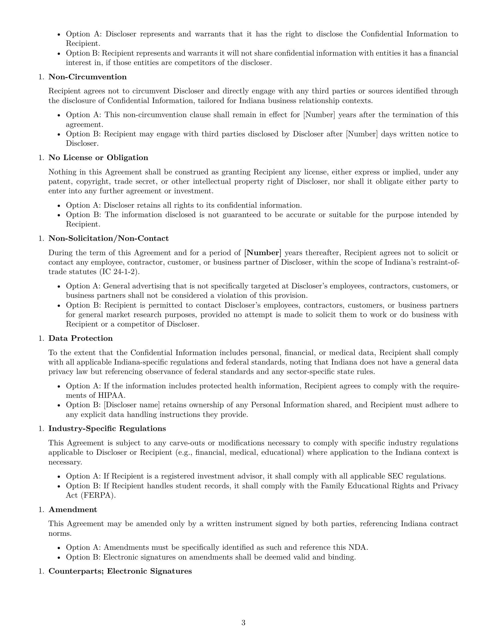 Preview page 3 of Free Indiana investor nda template