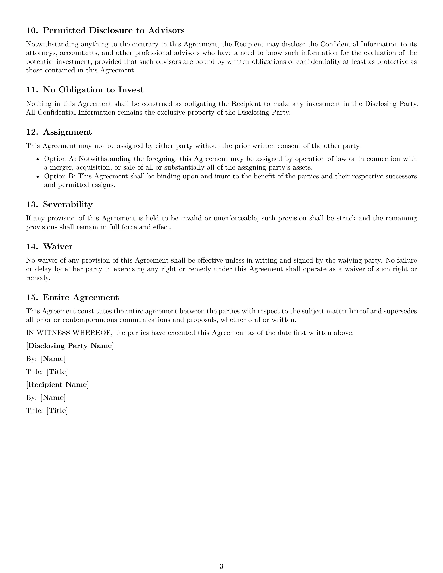 Preview page 3 of Free Kansas investor nda template