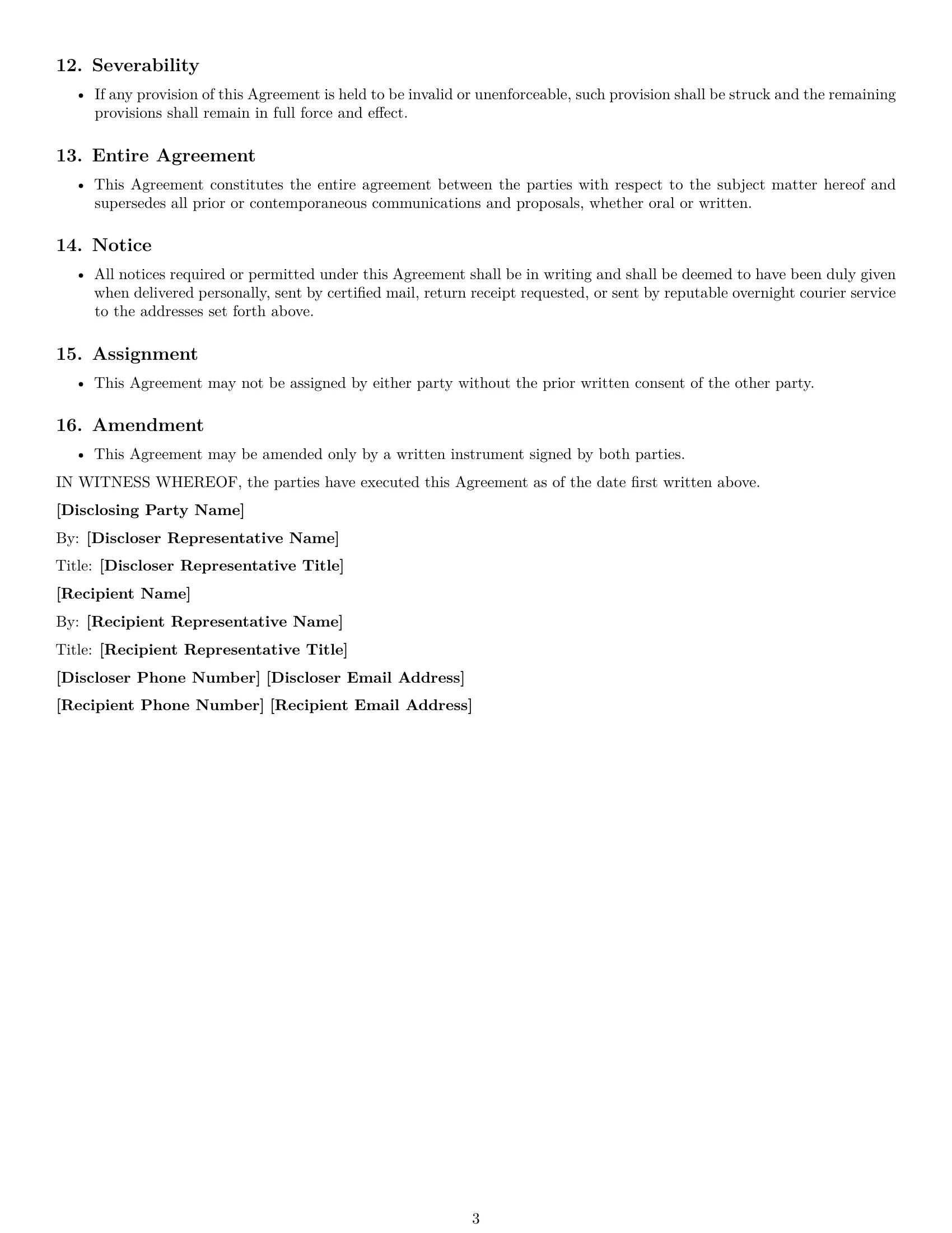 Preview page 3 of Free Michigan investor nda template