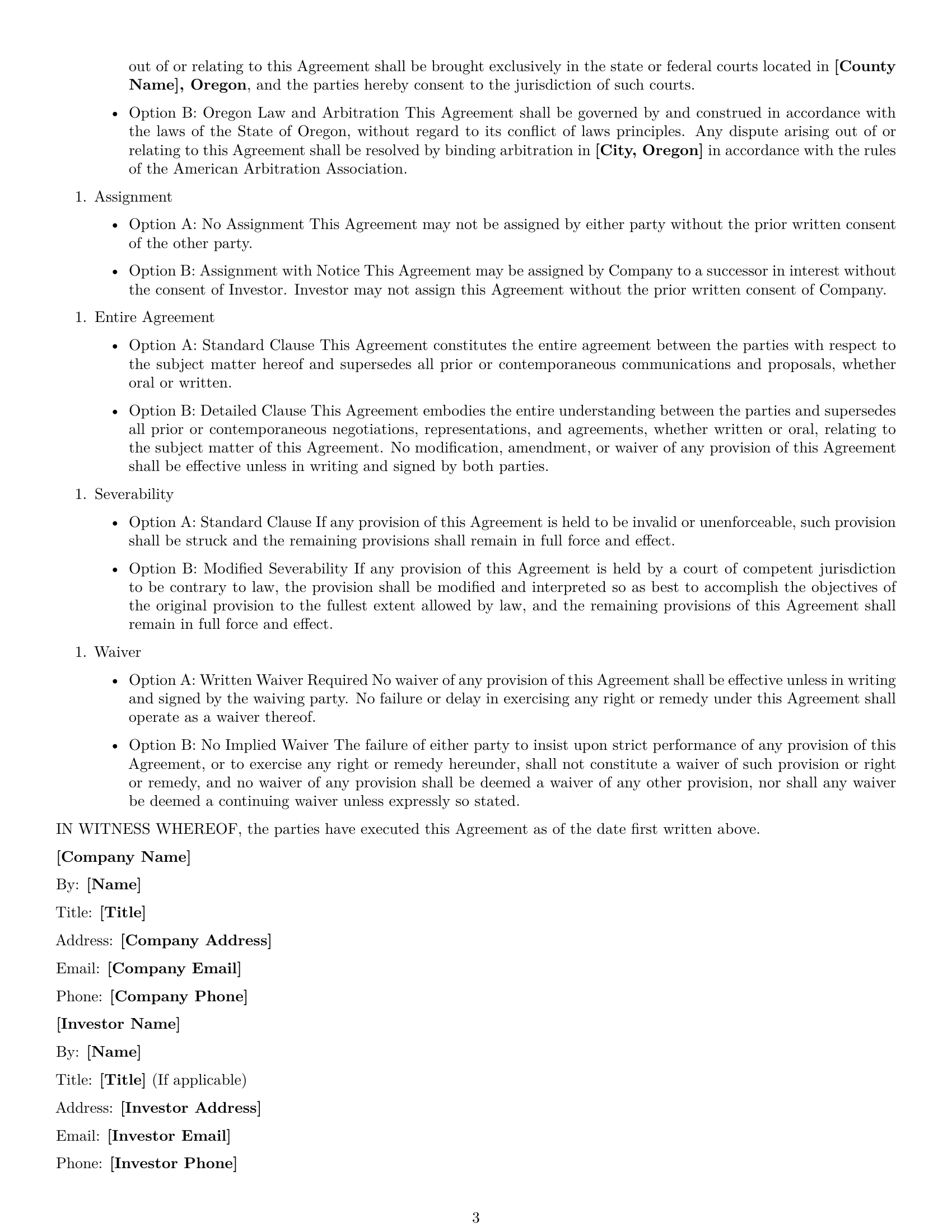 Preview page 3 of Free Oregon investor nda template