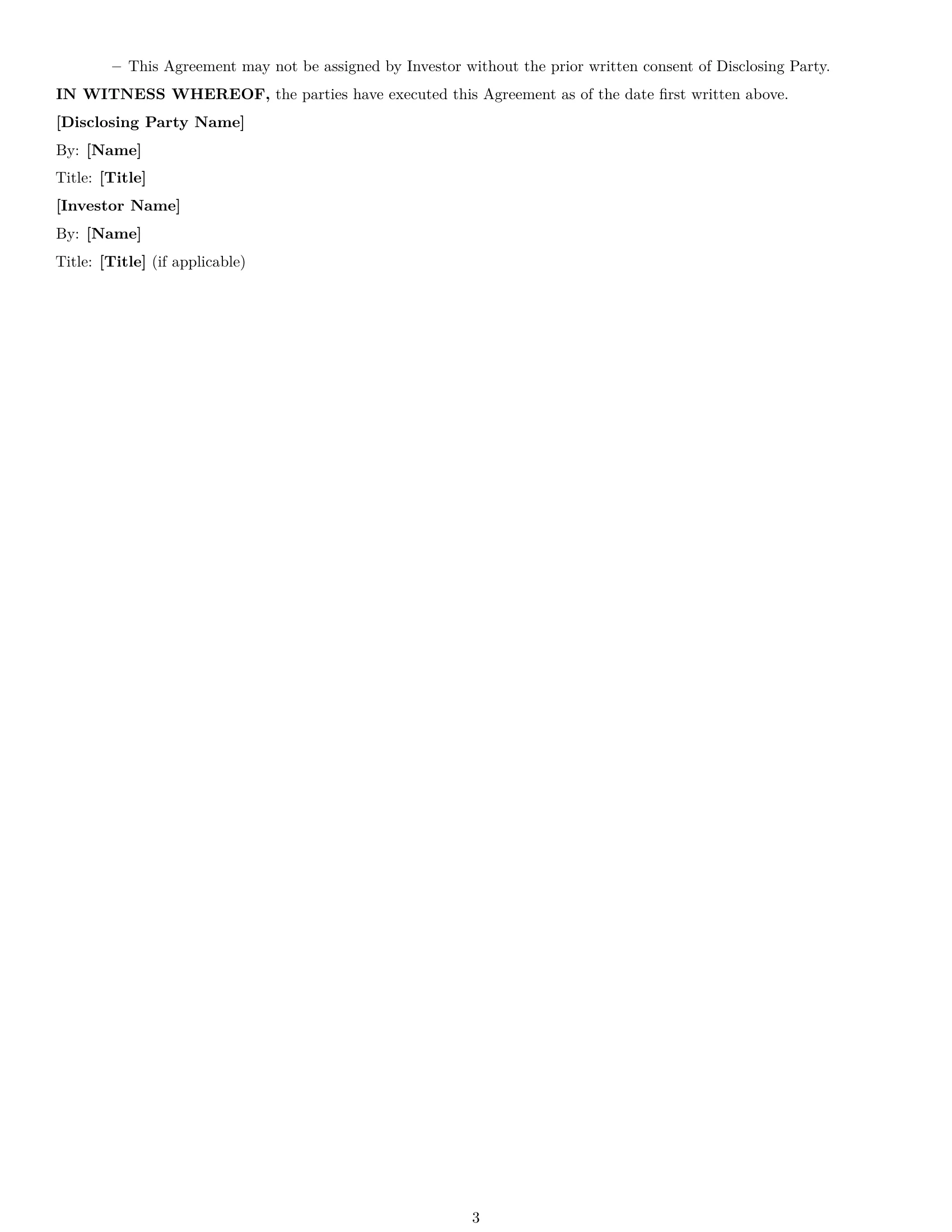 Preview page 3 of Free West Virginia investor nda template