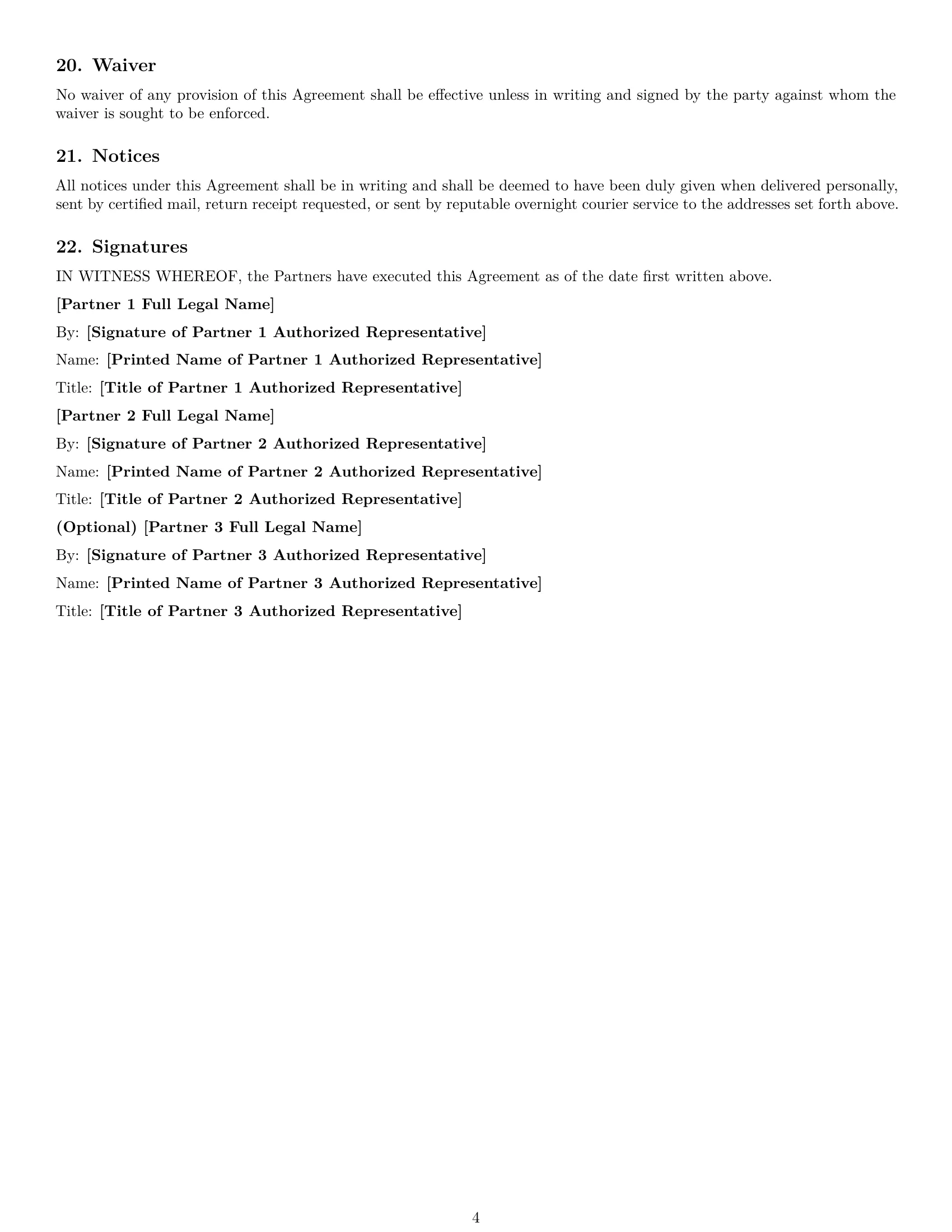 Preview page 4 of Free Iowa partnership nda template
