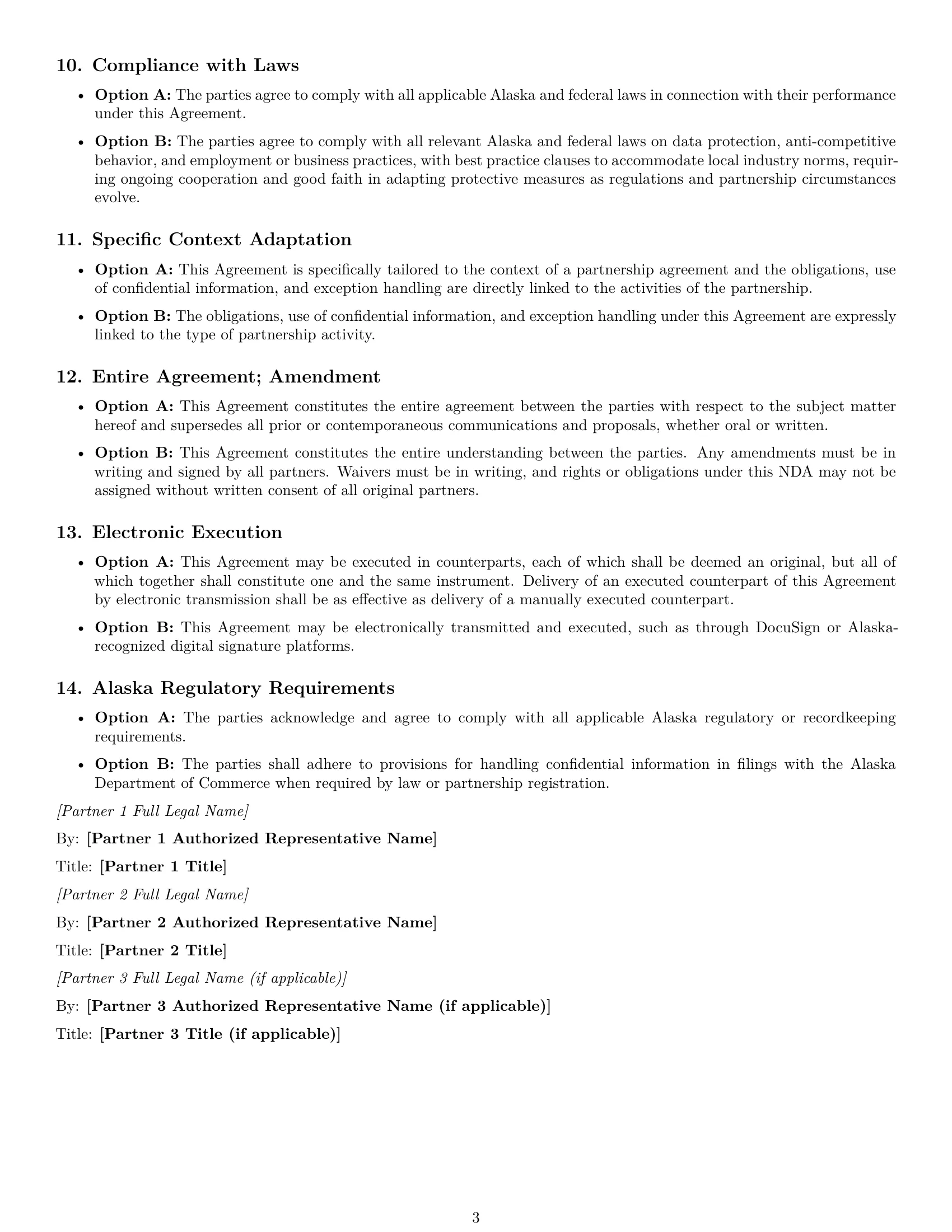 Preview page 3 of Free Alaska partnership nda template