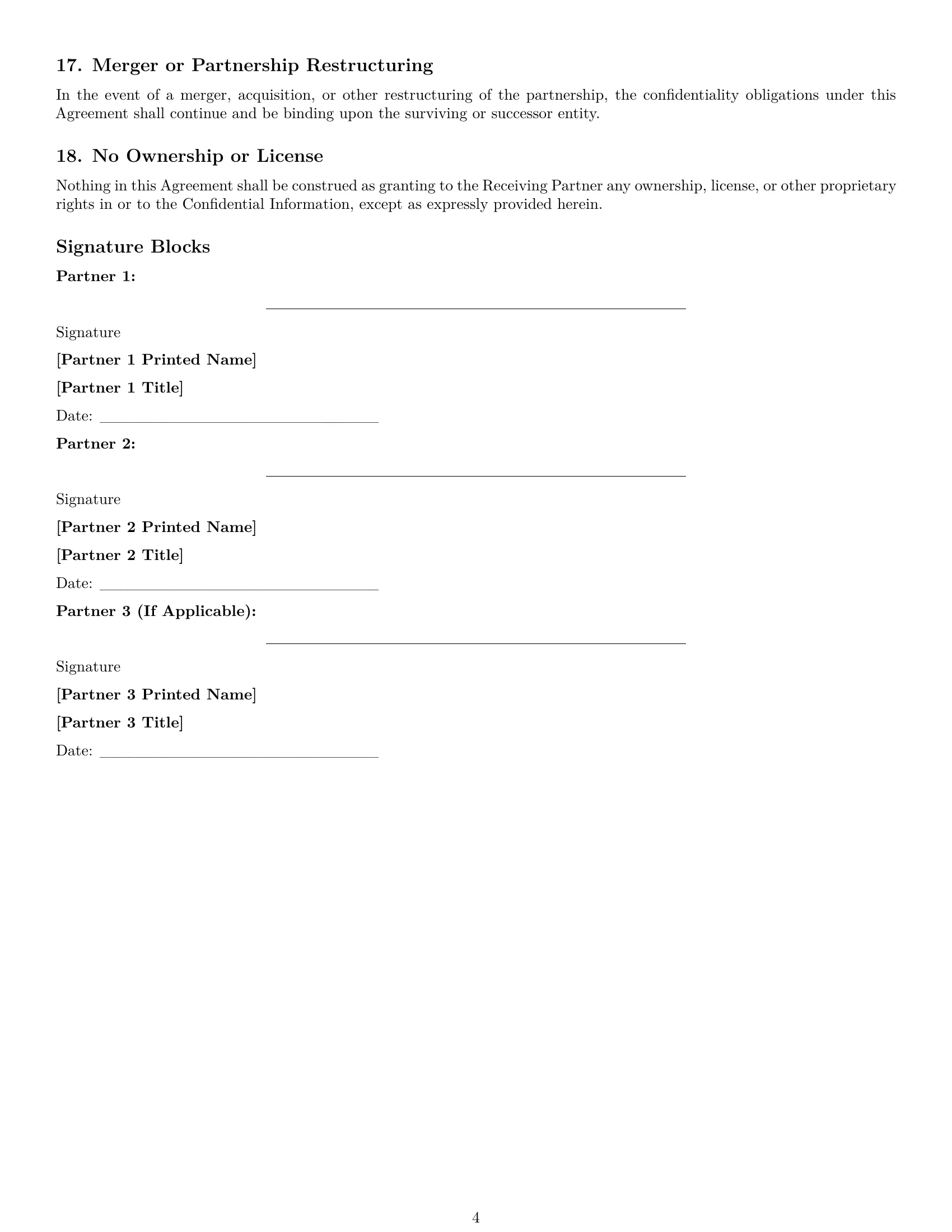 Preview page 4 of Free Utah partnership nda template