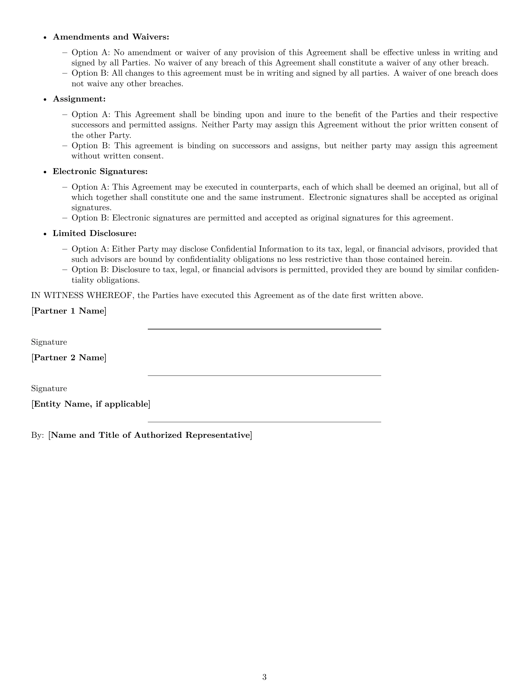 Preview page 3 of Free Connecticut partnership nda template