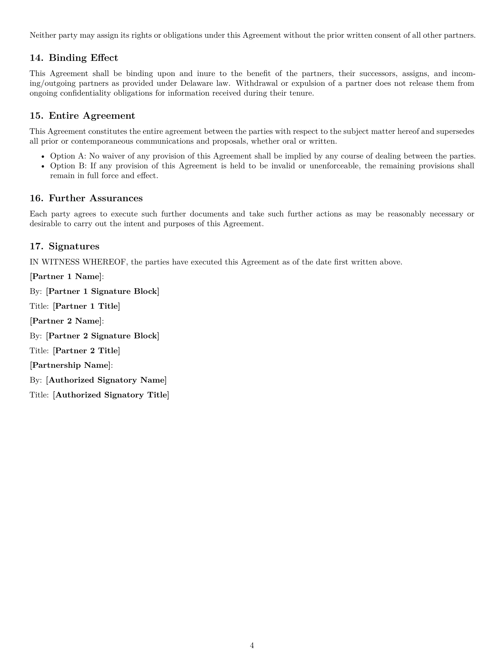 Preview page 4 of Free Delaware partnership nda template