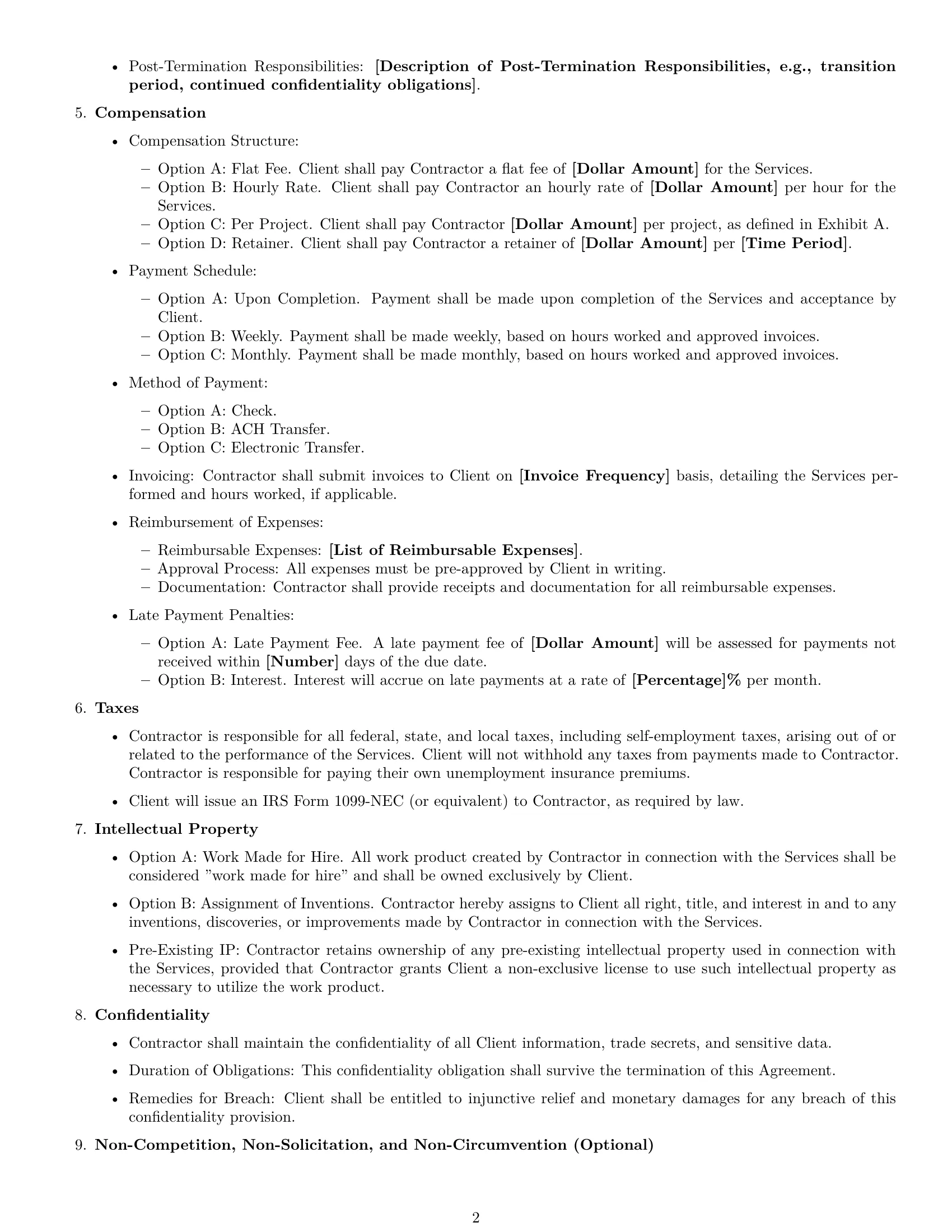 Preview page 2 of Free Alabama independent contractor agreement template