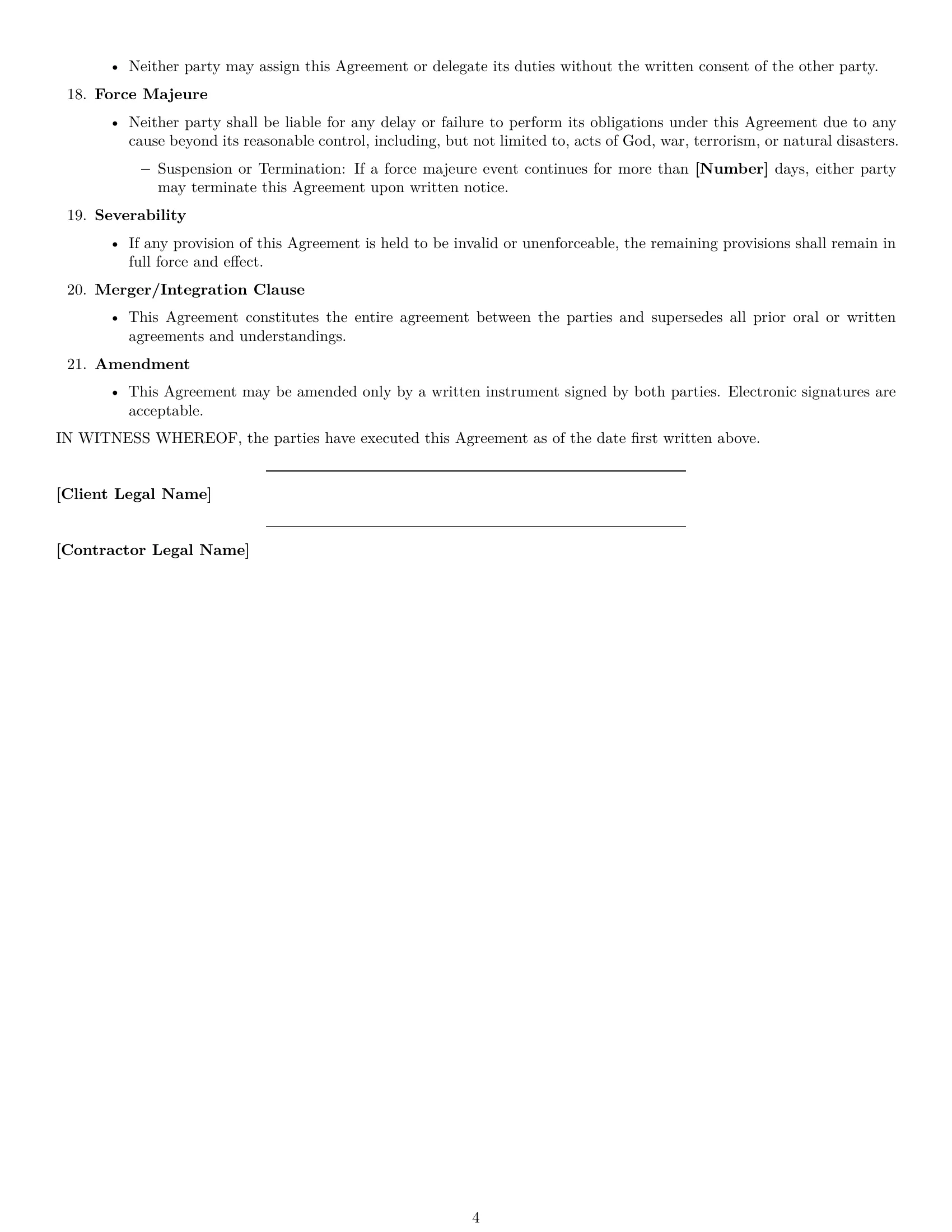 Preview page 4 of Free Alabama independent contractor agreement template