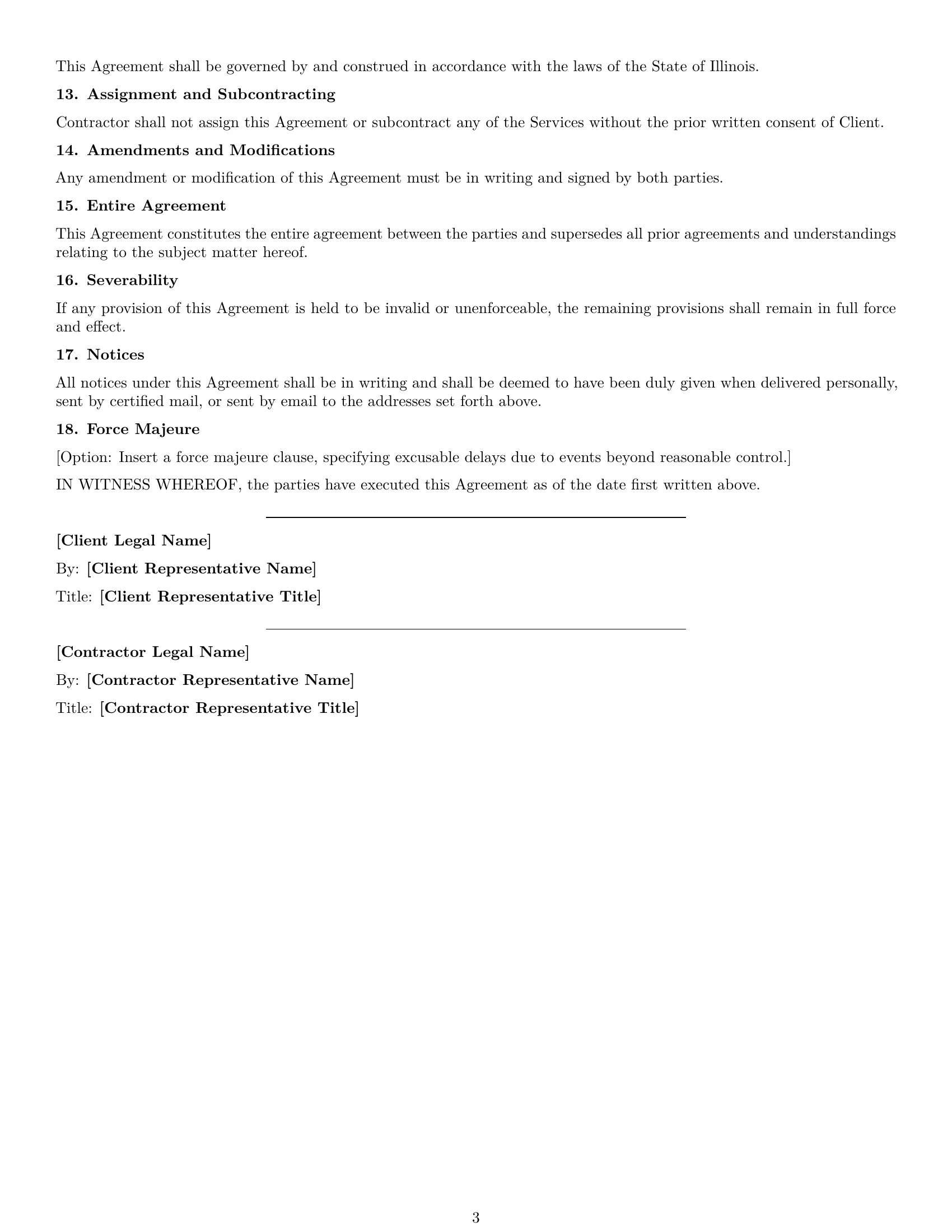 Preview page 3 of Free Illinois independent contractor agreement template