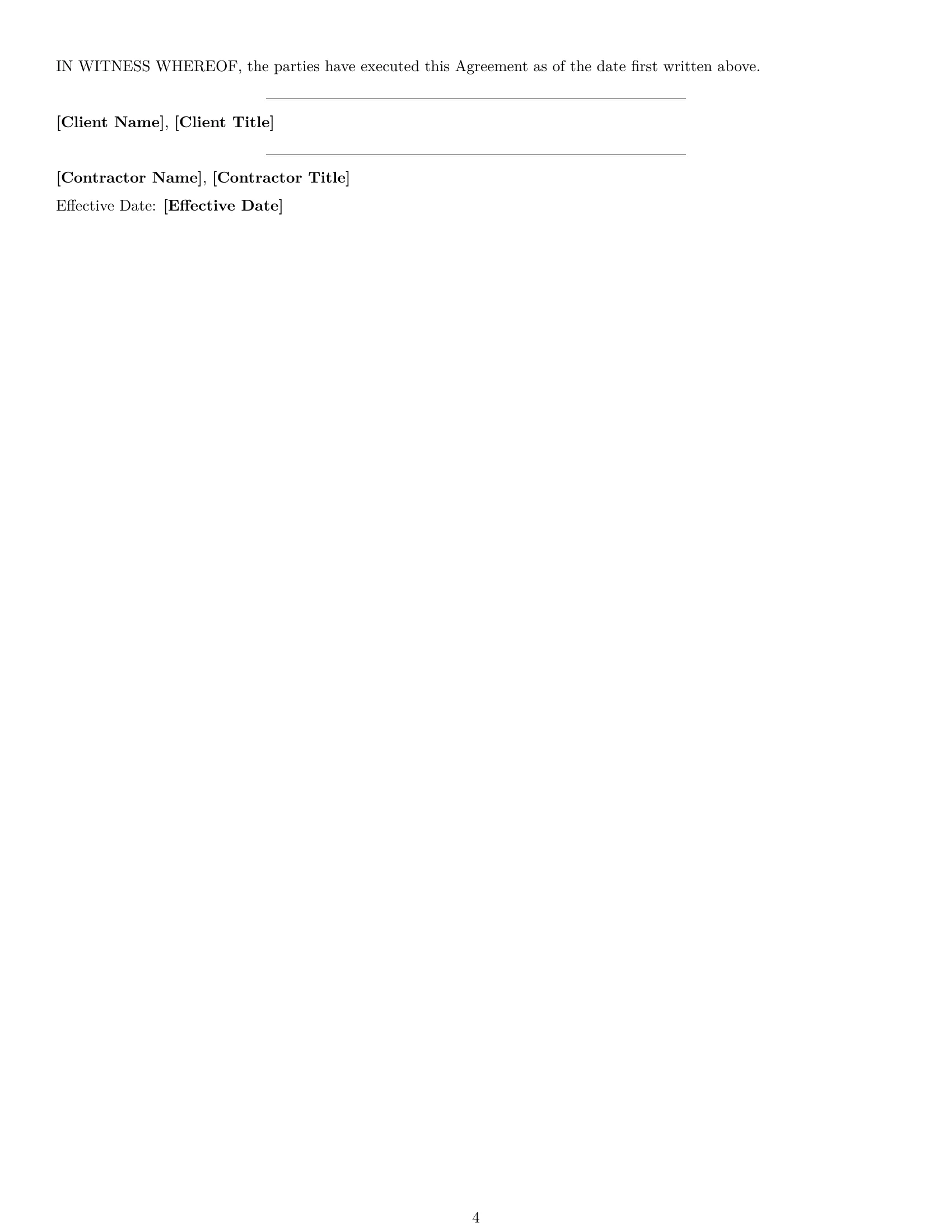Preview page 4 of Free Iowa independent contractor agreement template