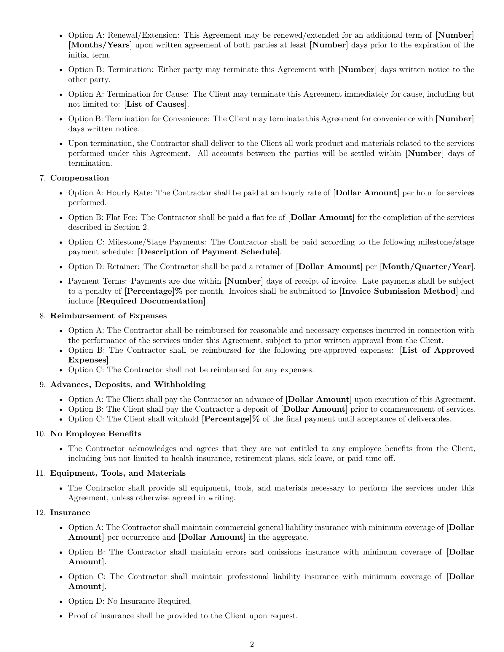 Preview page 2 of Free Alaska independent contractor agreement template
