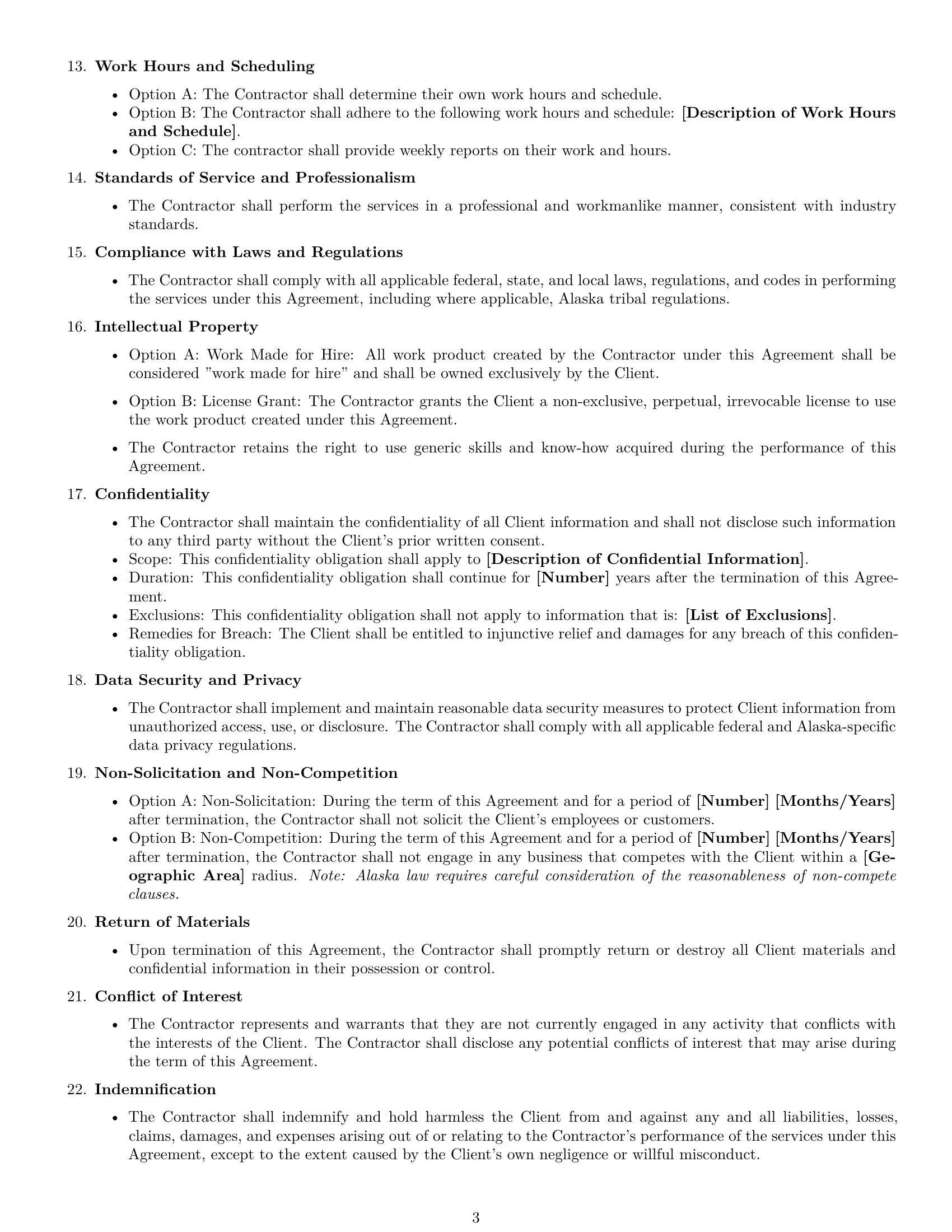 Preview page 3 of Free Alaska independent contractor agreement template