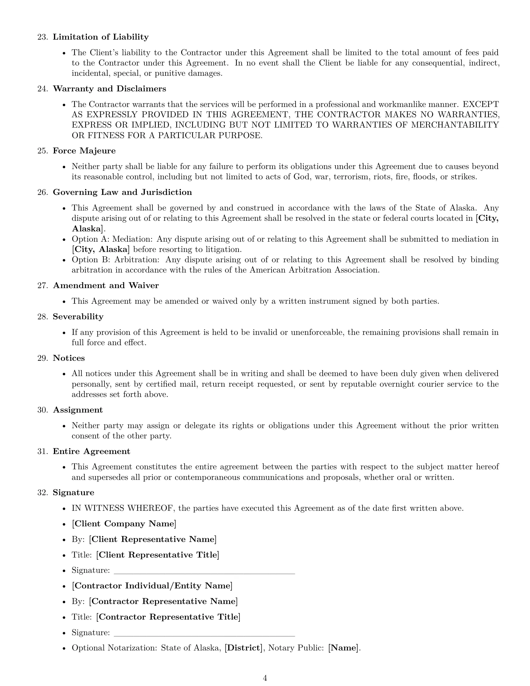 Preview page 4 of Free Alaska independent contractor agreement template