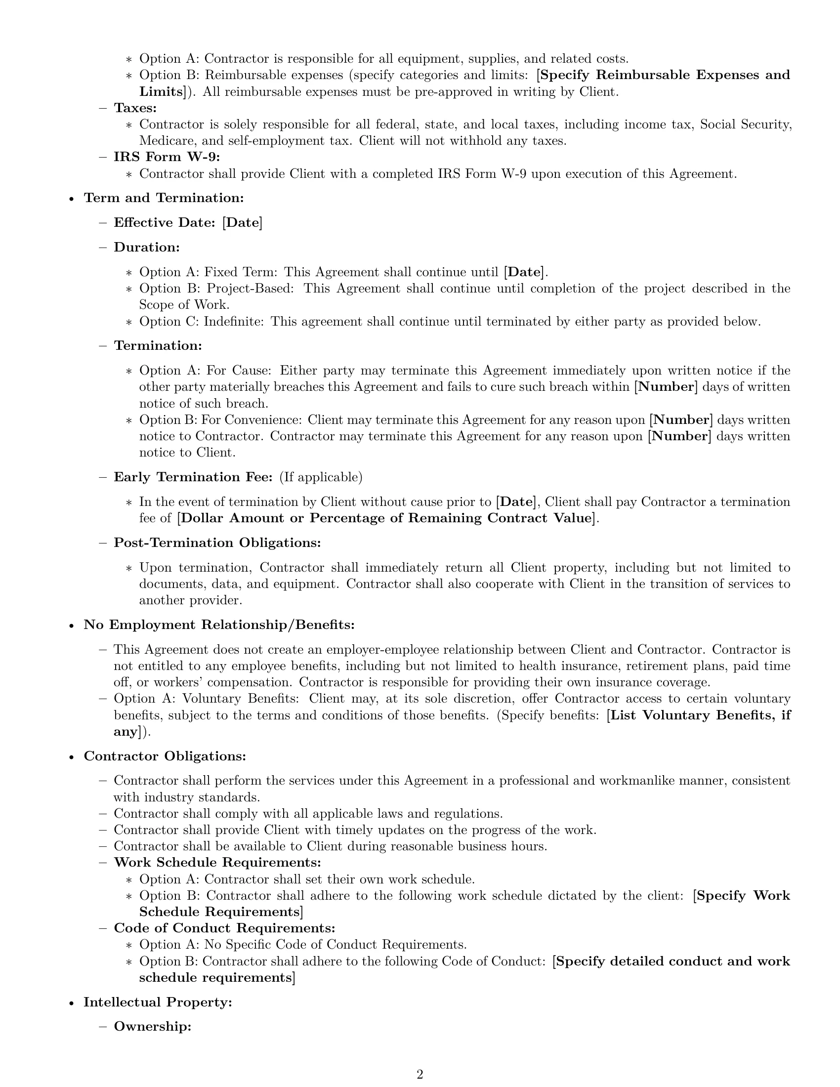 Preview page 2 of Free Maryland independent contractor agreement template