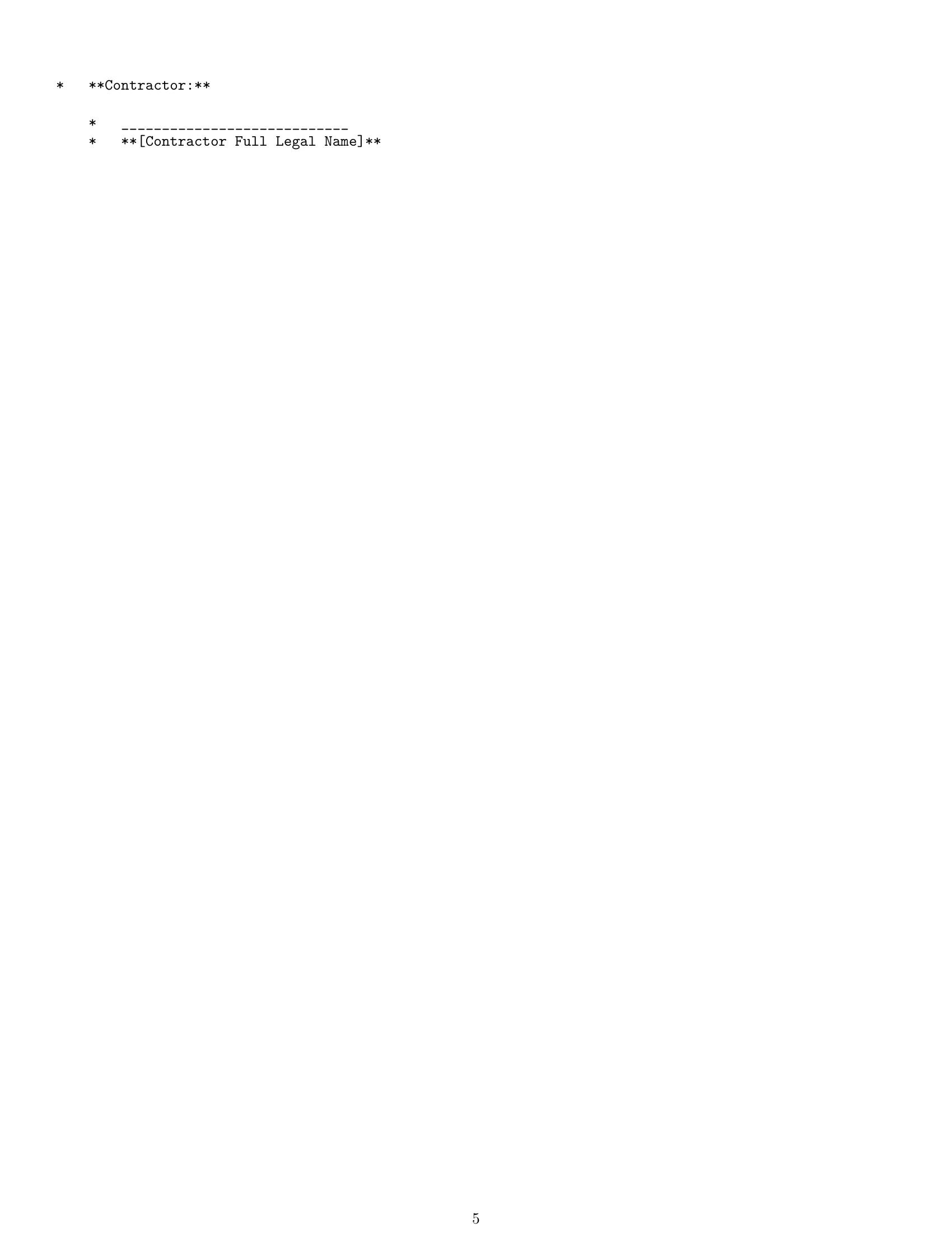 Preview page 5 of Free Maryland independent contractor agreement template