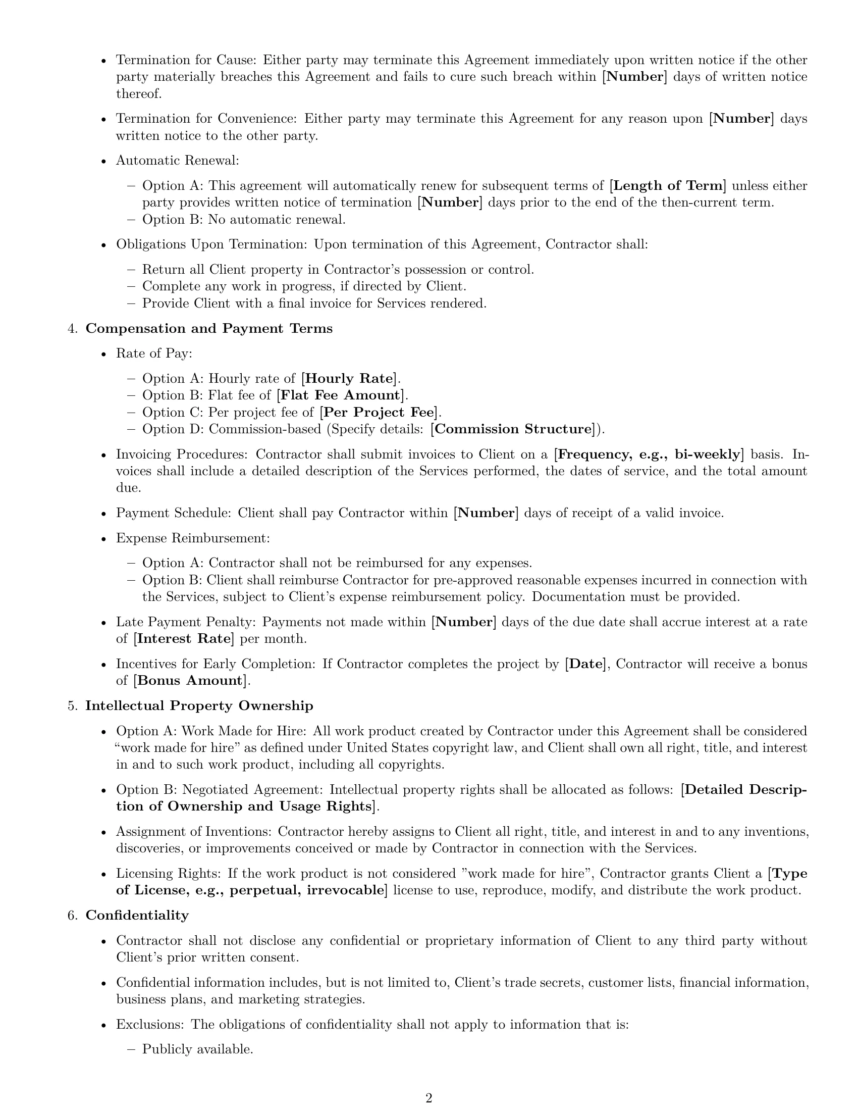 Preview page 2 of Free Massachusetts independent contractor agreement template