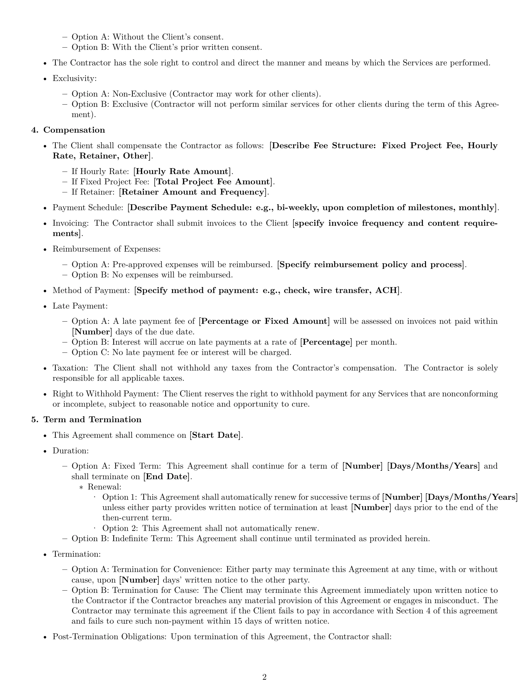 Preview page 2 of Free Minnesota independent contractor agreement template