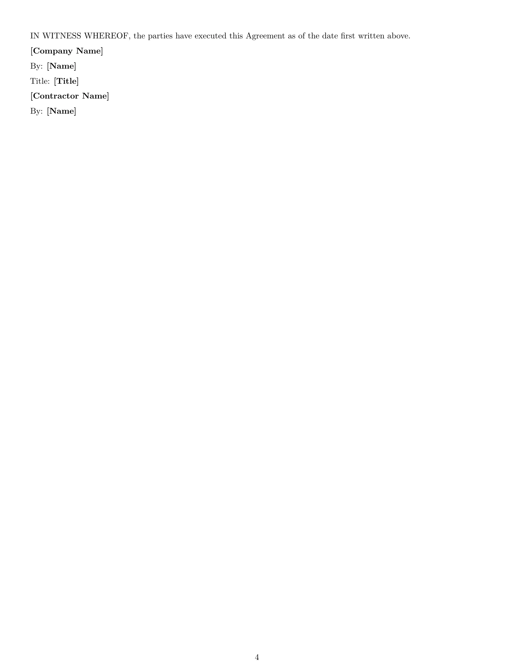 Preview page 4 of Free Missouri independent contractor agreement template
