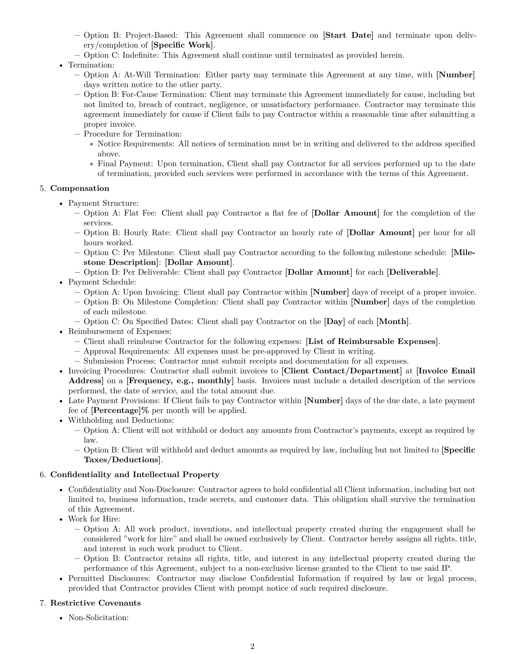 Preview page 2 of Free Montana independent contractor agreement template