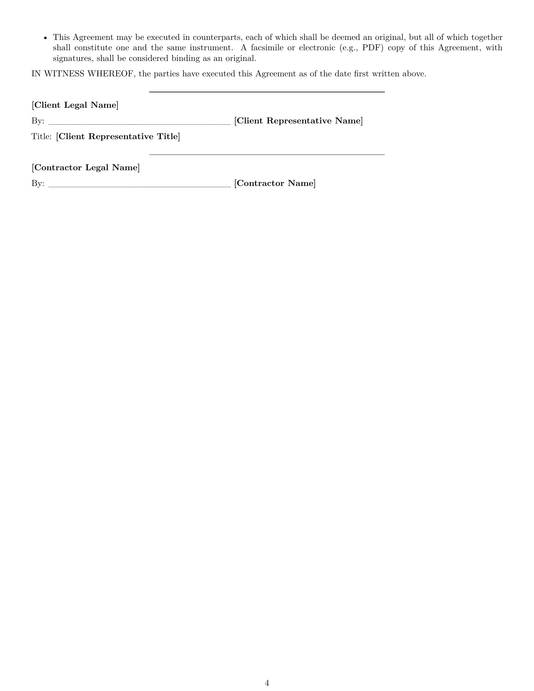 Preview page 4 of Free Nebraska independent contractor agreement template