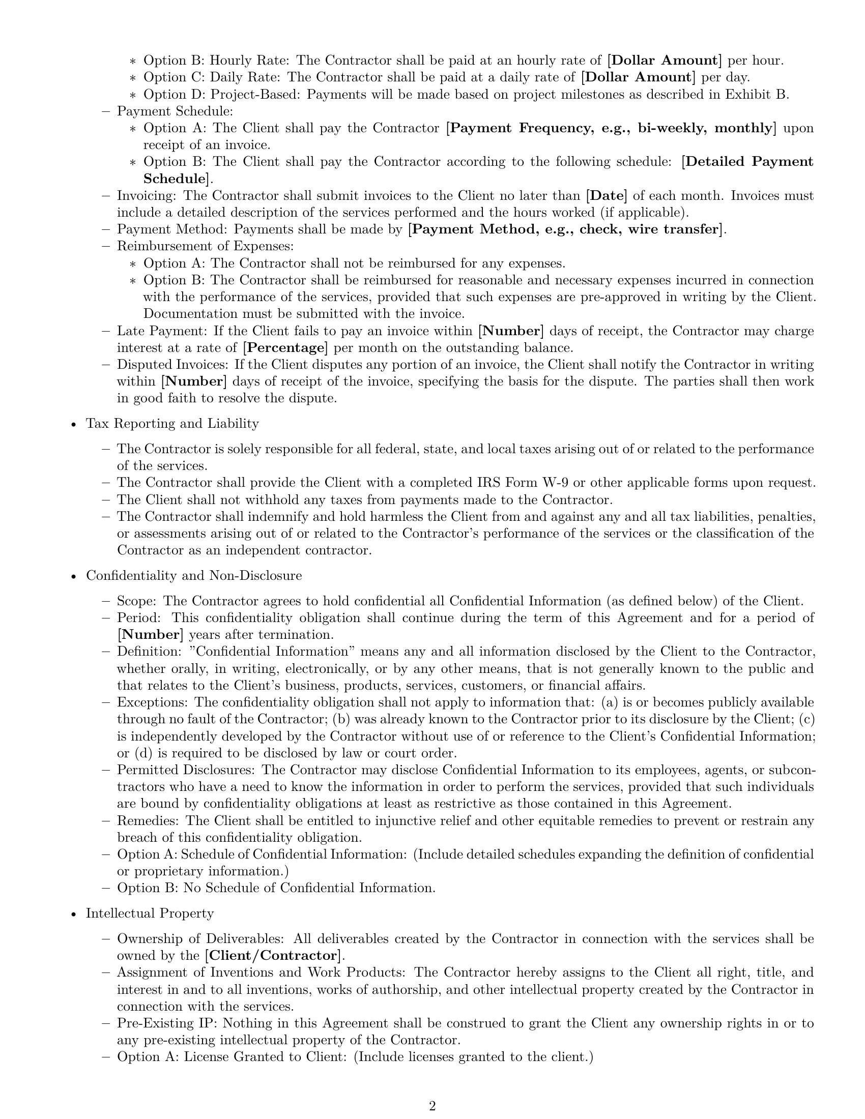 Preview page 2 of Free New York independent contractor agreement template