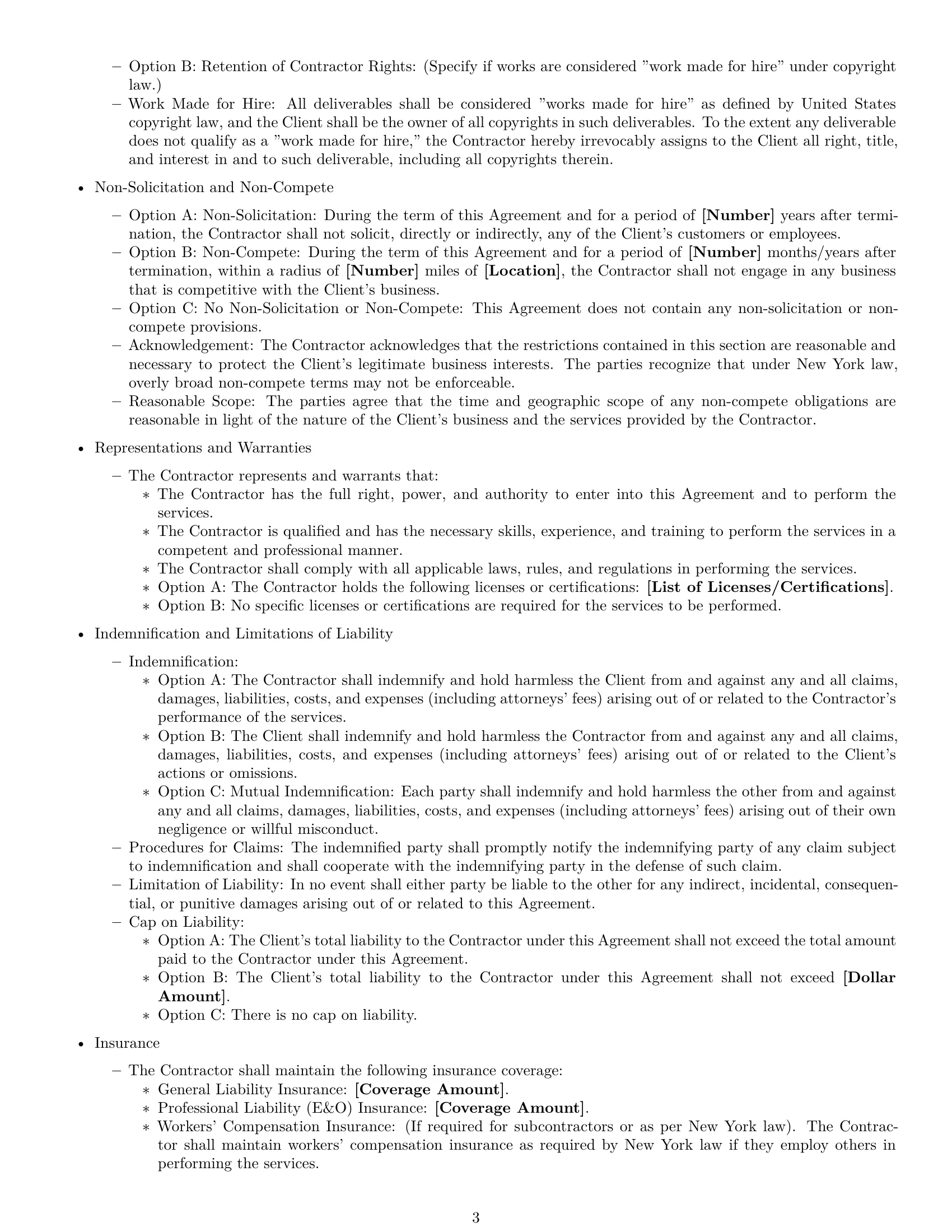Preview page 3 of Free New York independent contractor agreement template
