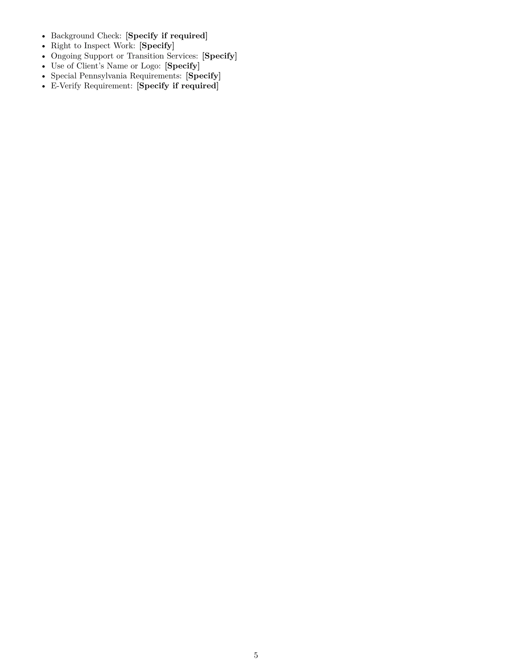 Preview page 5 of Free Pennsylvania independent contractor agreement template
