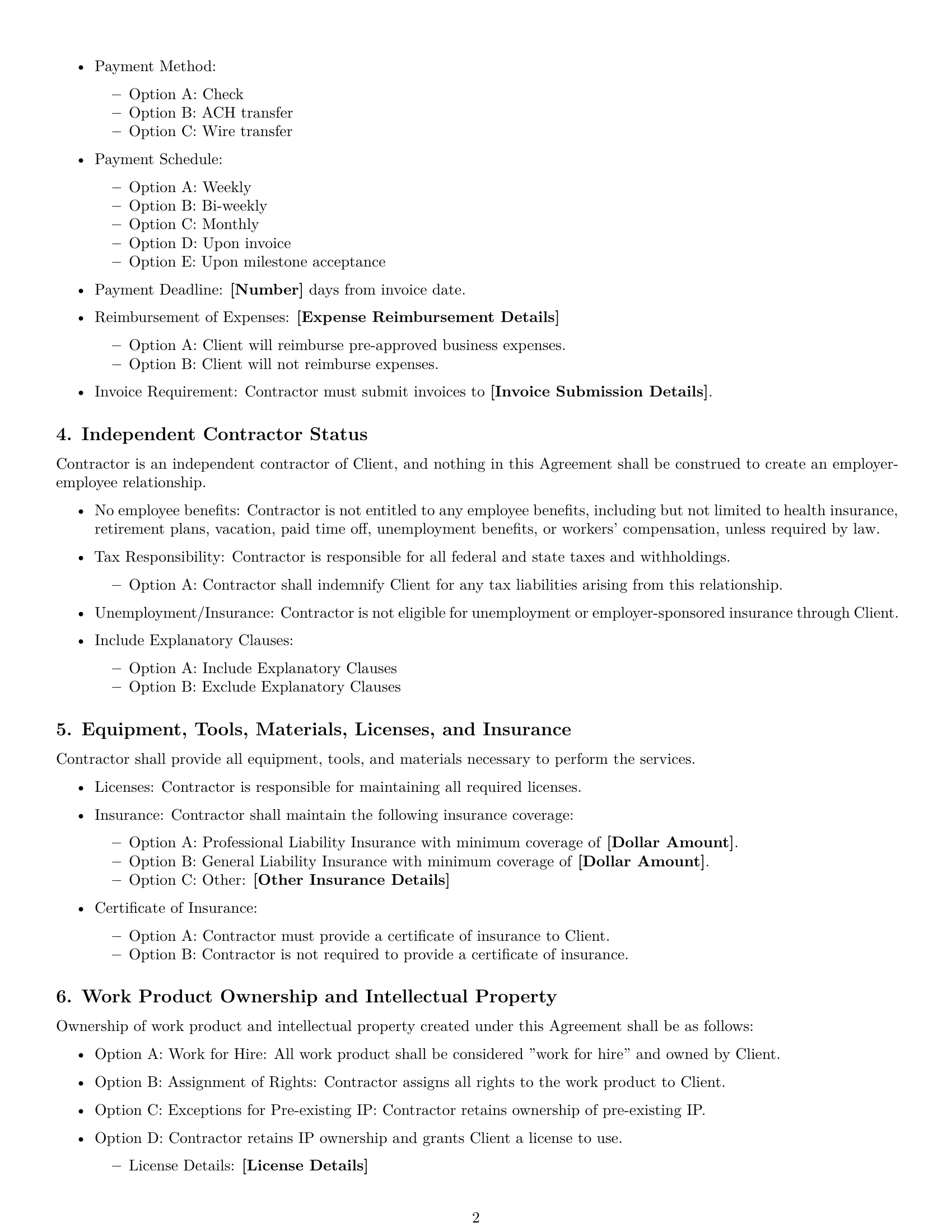 Preview page 2 of Free Utah independent contractor agreement template