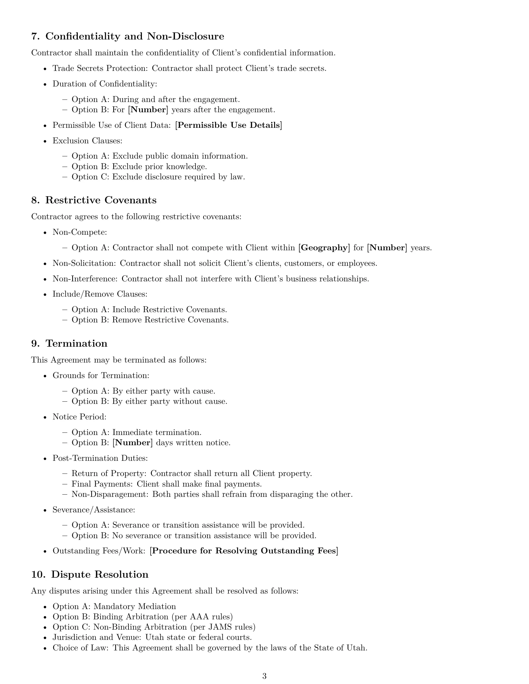 Preview page 3 of Free Utah independent contractor agreement template