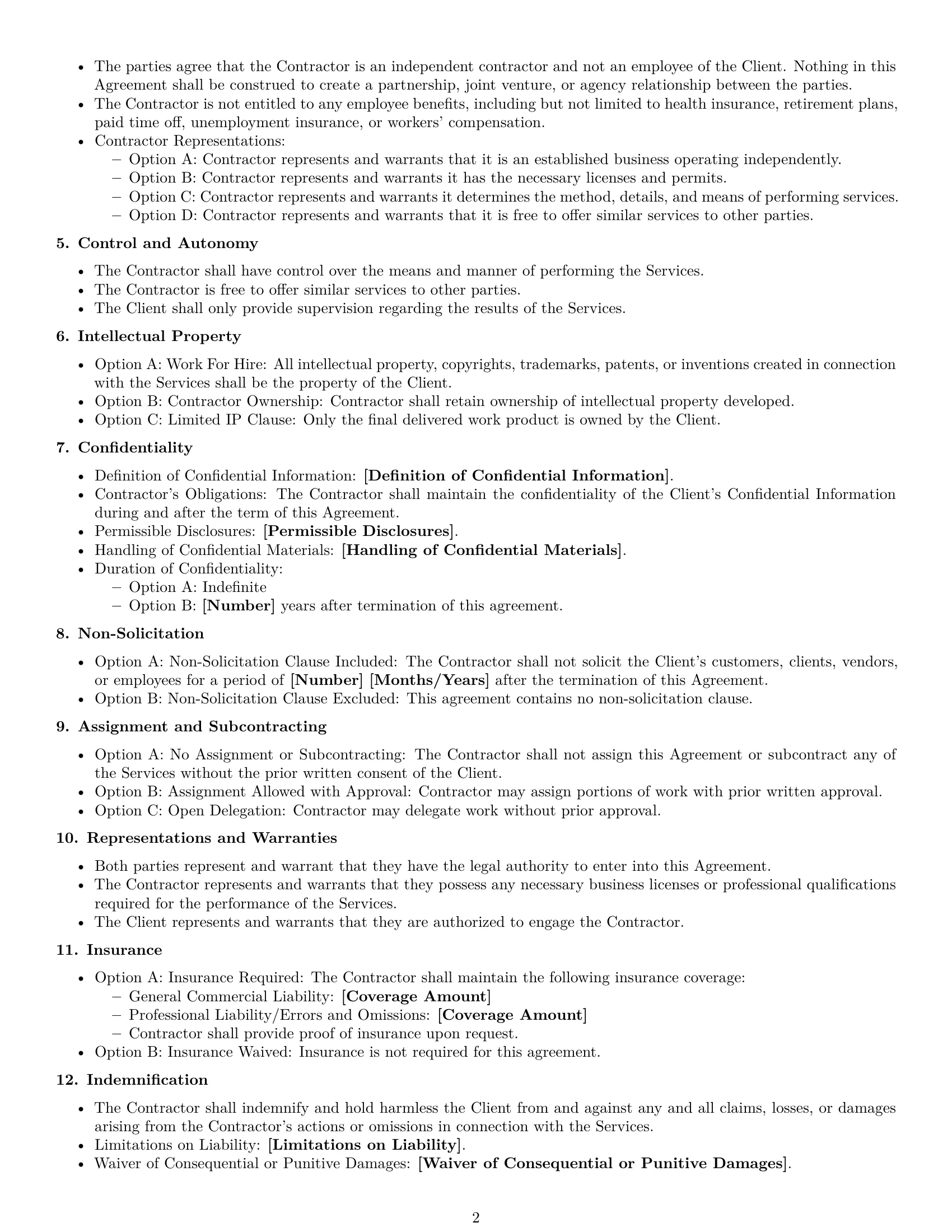 Preview page 2 of Free West Virginia independent contractor agreement template