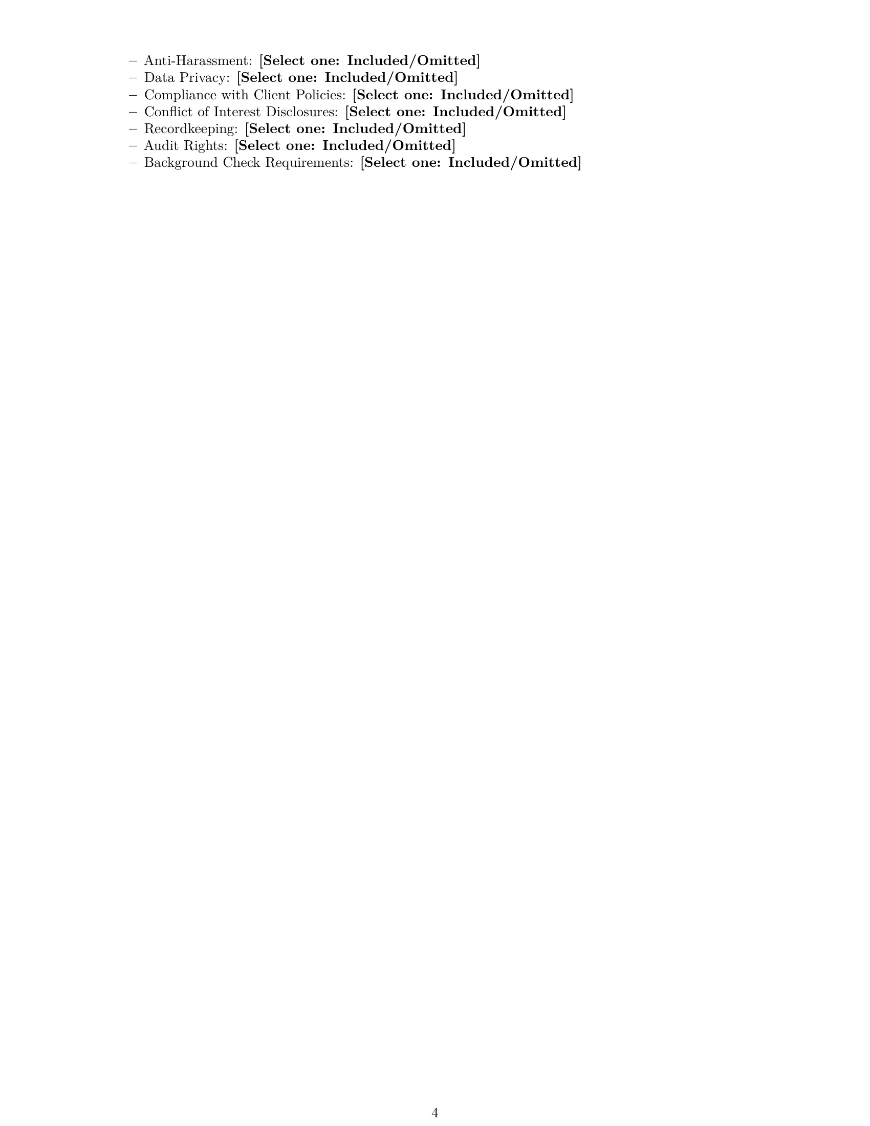 Preview page 4 of Free Wisconsin independent contractor agreement template