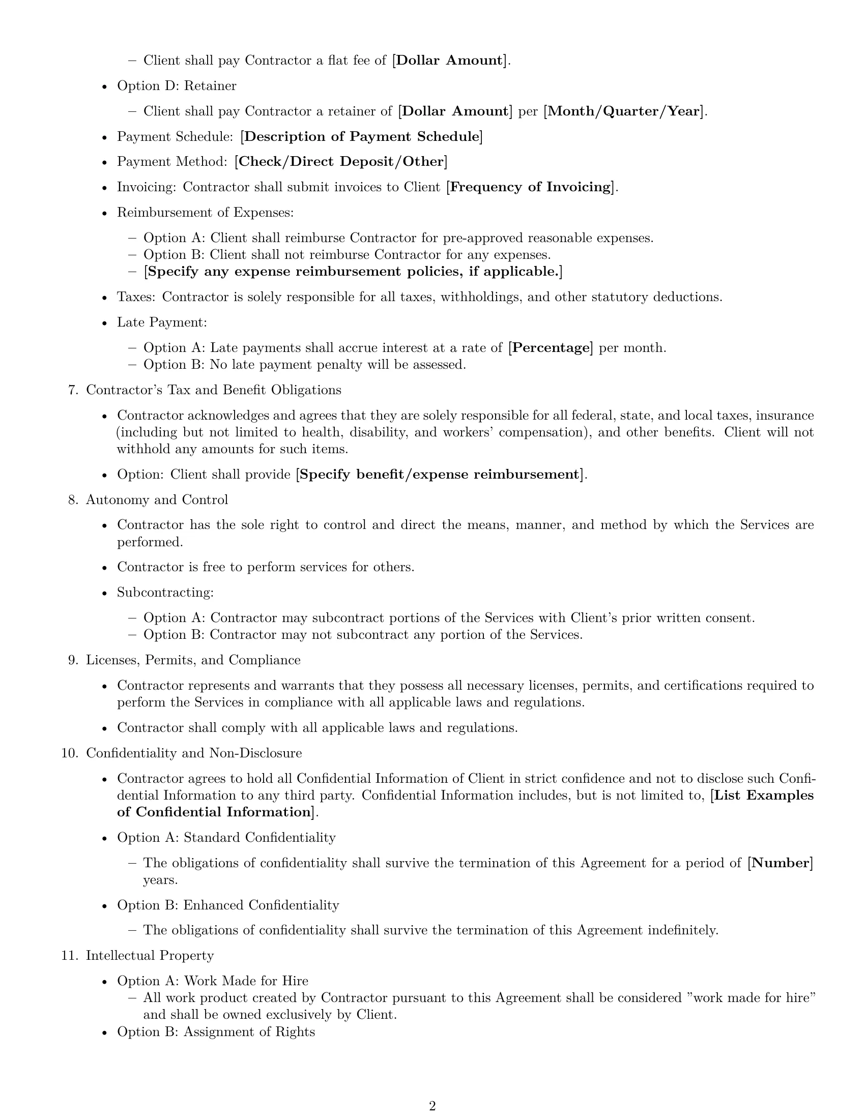 Preview page 2 of Free California independent contractor agreement template