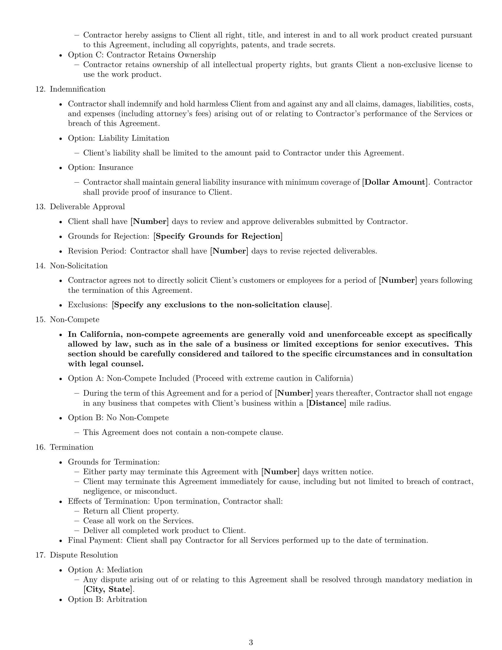 Preview page 3 of Free California independent contractor agreement template