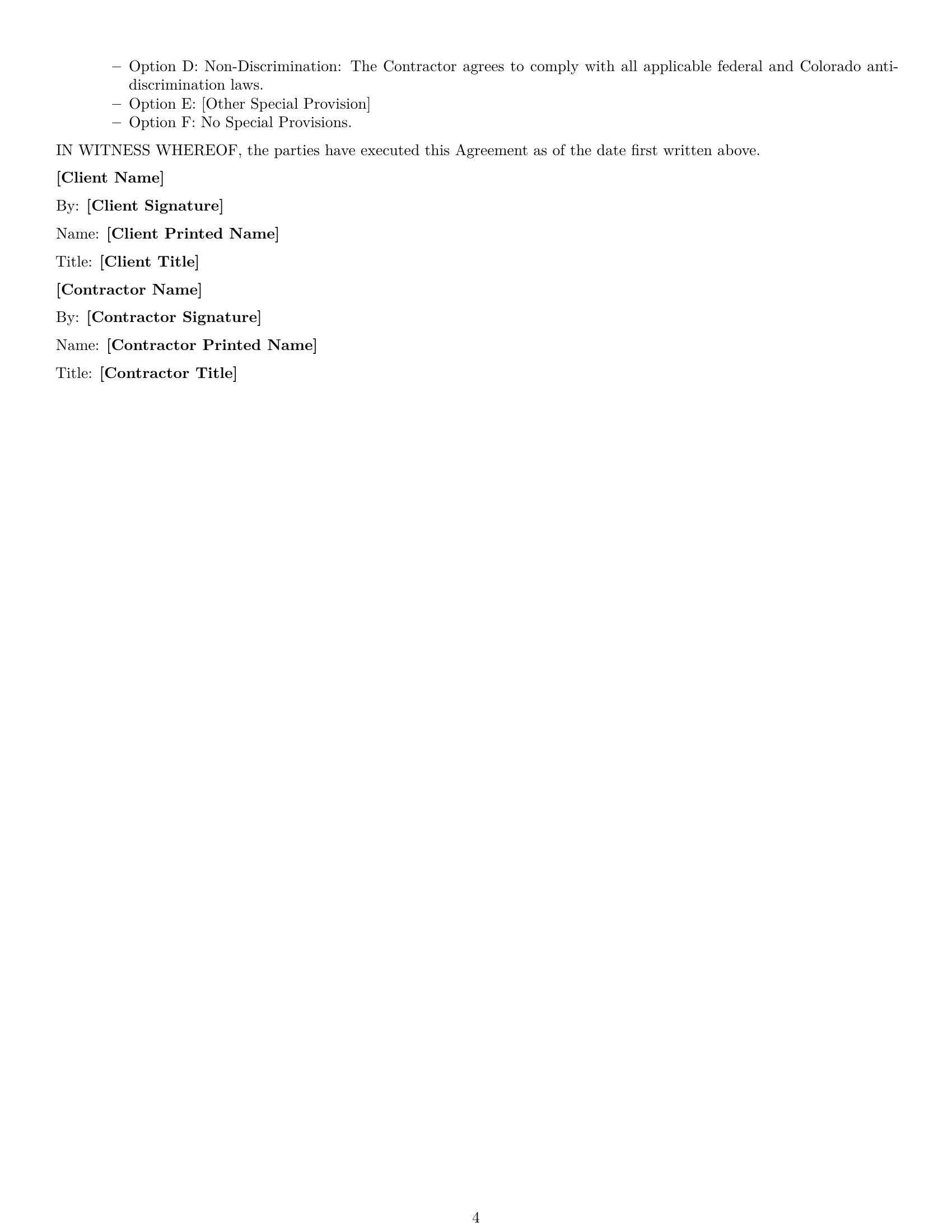 Preview page 4 of Free Colorado independent contractor agreement template