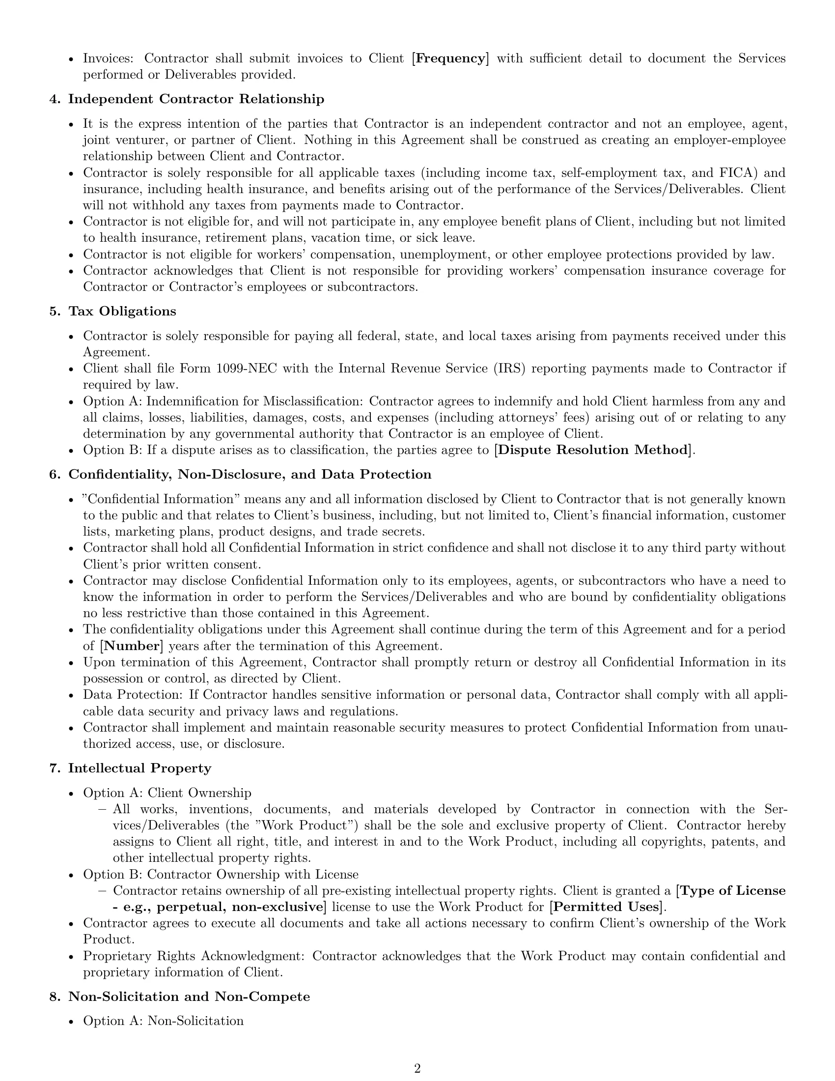 Preview page 2 of Free Delaware independent contractor agreement template