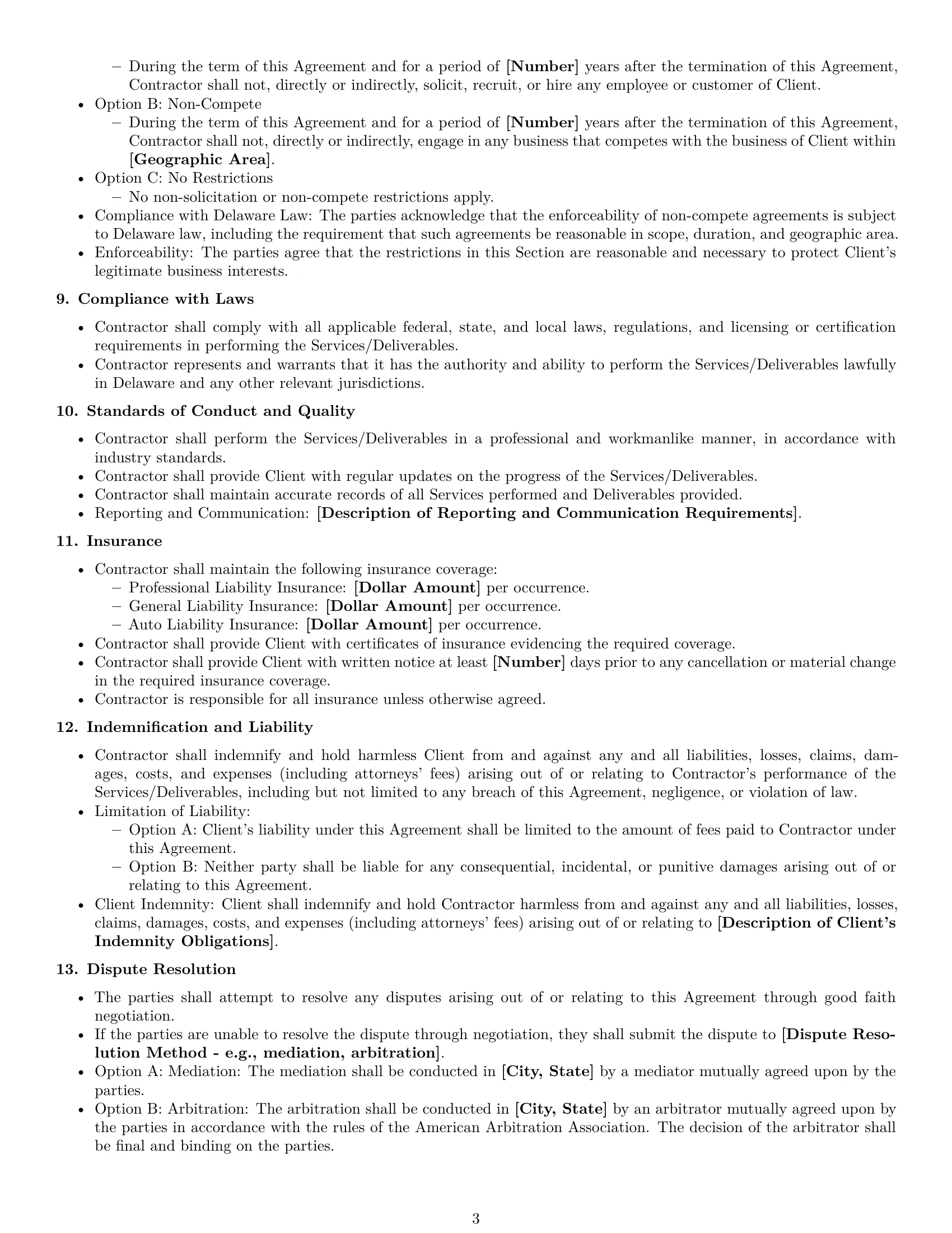 Preview page 3 of Free Delaware independent contractor agreement template