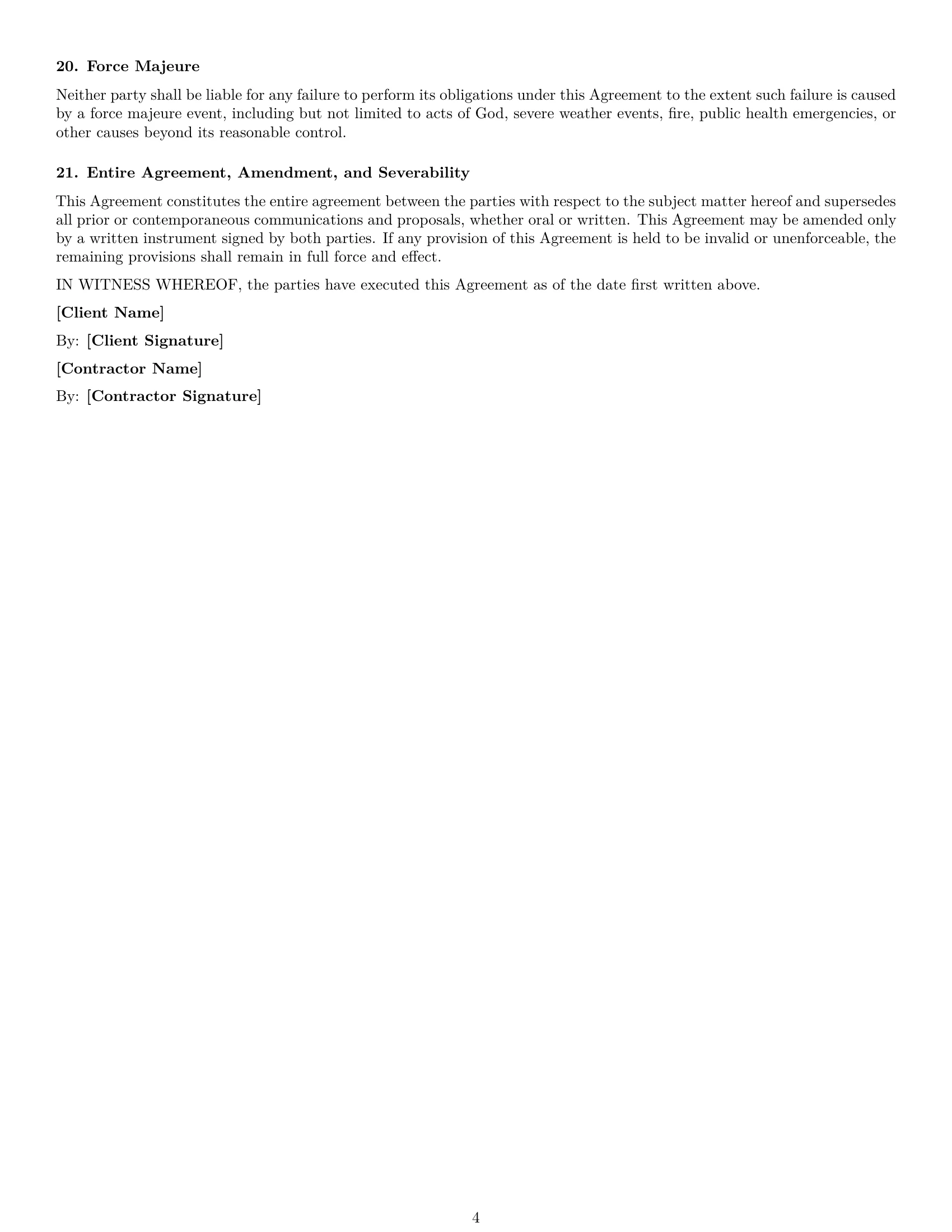 Preview page 4 of Free Montana consulting independent contractor agreement template